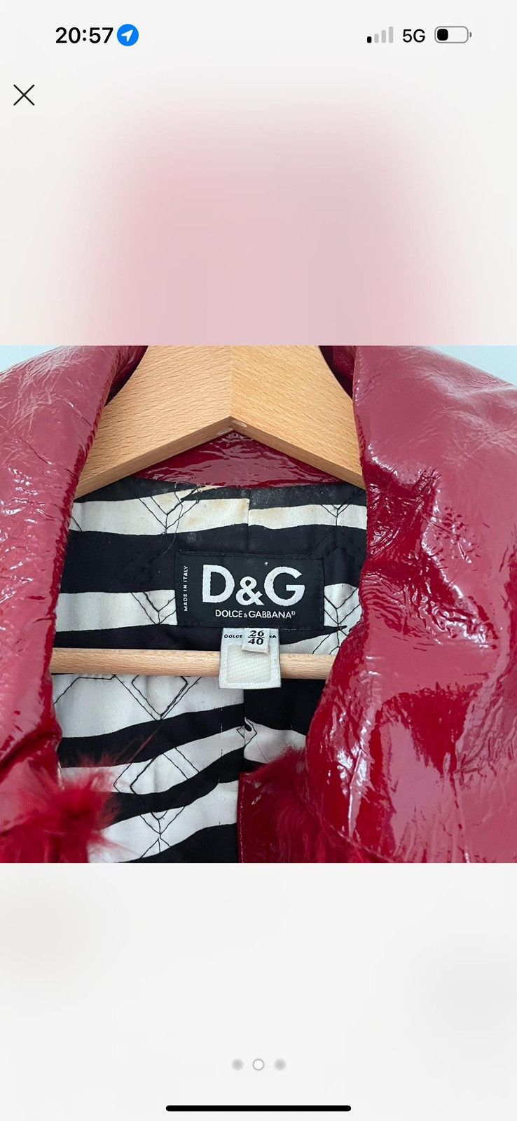 Dolce & Gabbana Vintage D&G Red Faux Fur & Patent Vynil Trench Coat IT38 Size M / US 6-8 / IT 42-44 - 8 Thumbnail