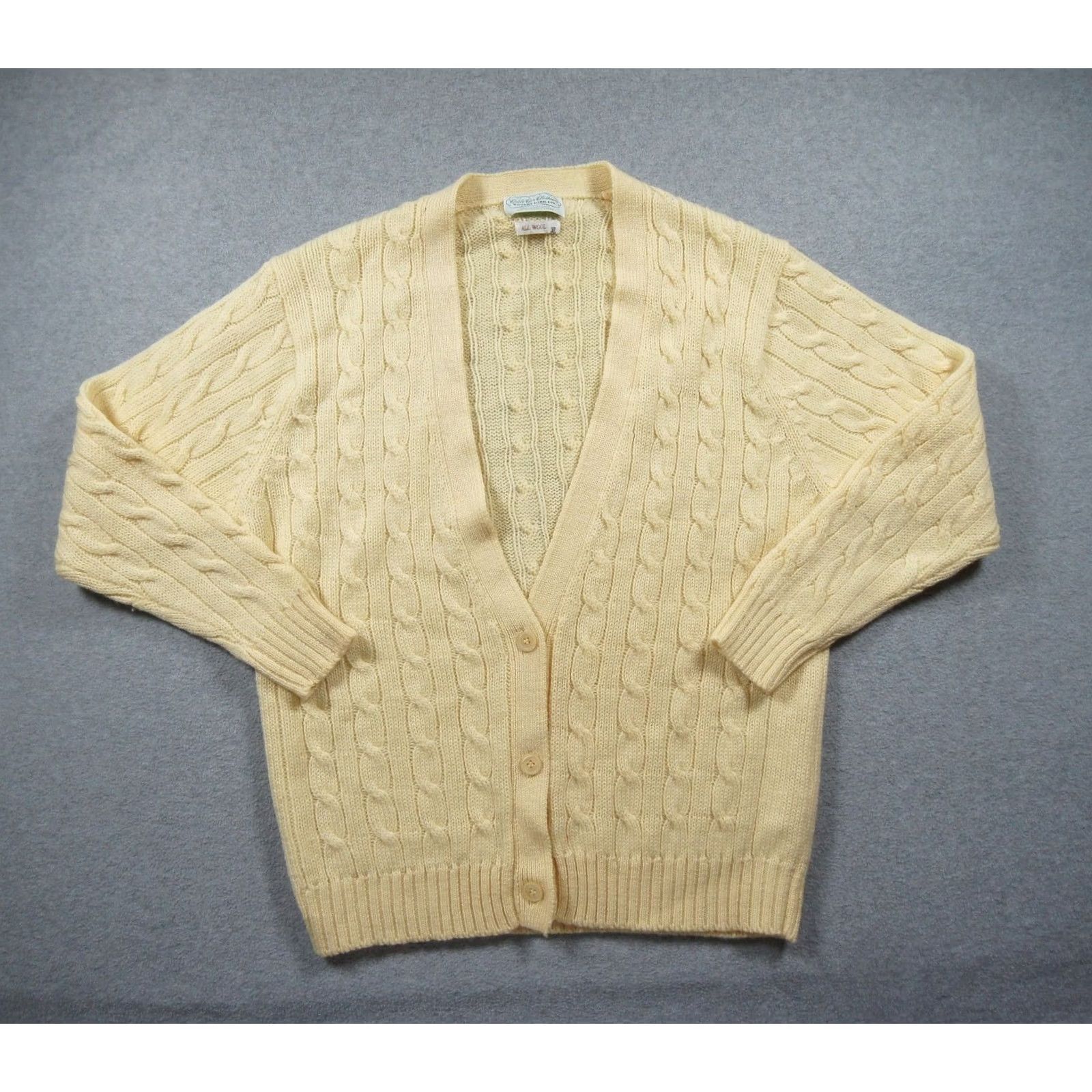 Vintage VINTAGE Cable Car Clothiers Sweater Womens XL Yellow Cardigan Knit Wool Ladies Size XL / US 12-14 / IT 48-50 - 2 Thumbnail