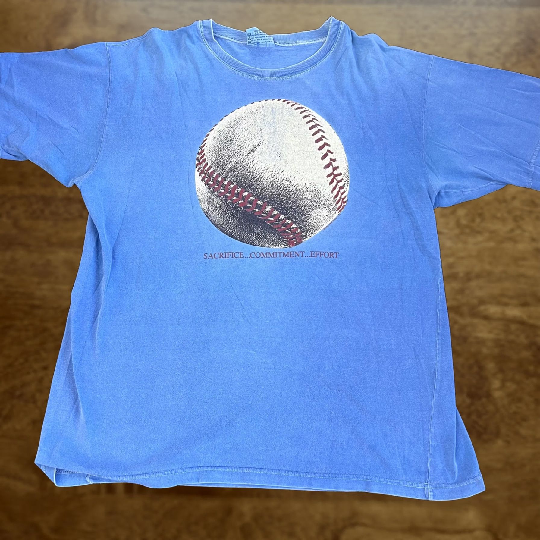 Vintage VINTAGE Hank Player Shirt Mens XL Blue Baseball Graphic Tee T-Shirt USA 90s Size US XL / EU 56 / 4 - 1 Thumbnail