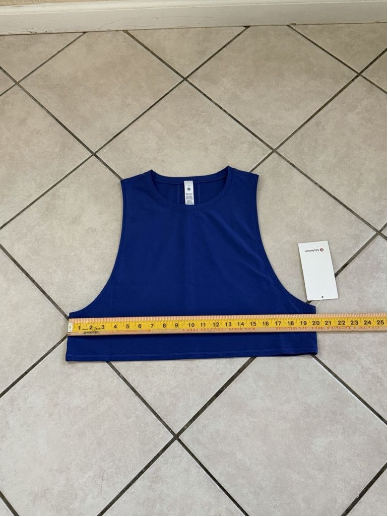 Lululemon LULULEMON MUSCLE LOVE CROP TANK TOUGH BLUE PSYCHIC SIZE 10 Size L / US 10 / IT 46 - 6 Thumbnail