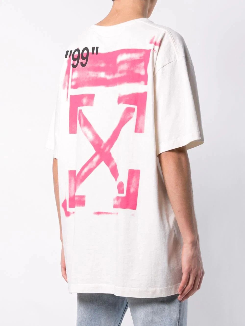 Off-White Pink Impressionism Stencil Arrows Oversized T-Shirt Size US M / EU 48-50 / 2 - 2 Thumbnail