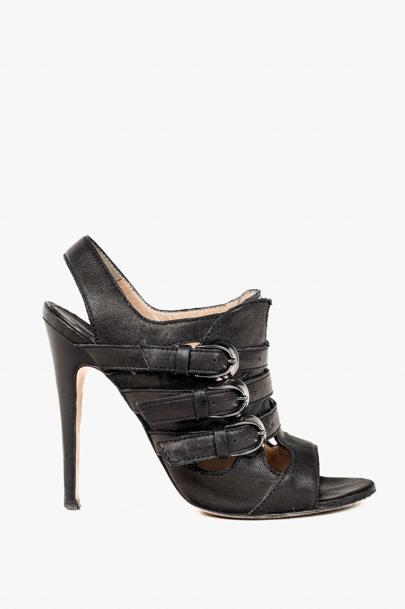 Manolo Blahnik Manolo Blahnik Black Leather Buckled Gladiator Sandals Size US 8.5 / IT 38.5 - 1 Thumbnail