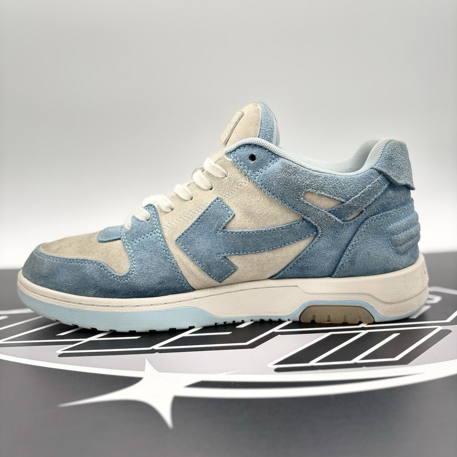 Off-White Off-White Out of Office Suede ' Light Blue, White ‘ Size US 12 / EU 45 - 4 Thumbnail