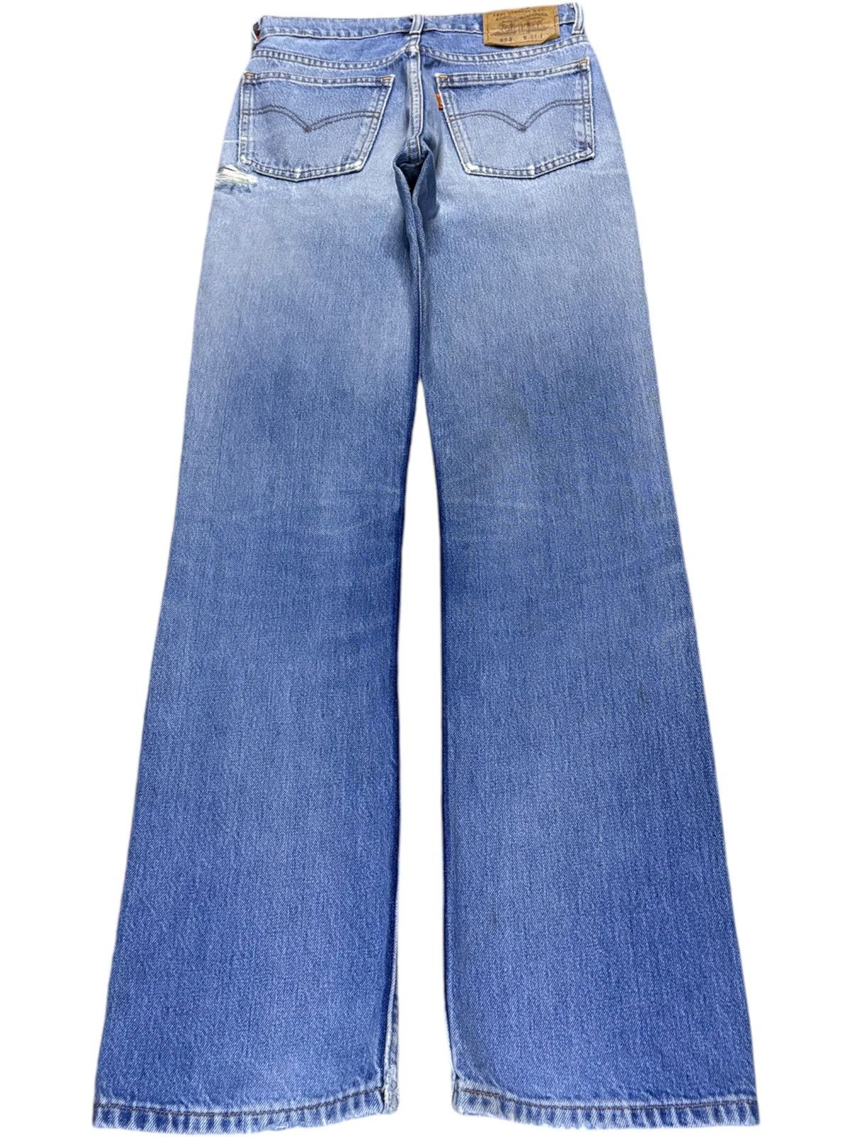 Levi's Vintage 90s Levis 653 Orange Tab Blue Wash Distressed Jeans Size US 28 / EU 44 - 2 Thumbnail