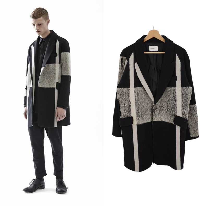 Song For The Mute catalog black and gray wool coat