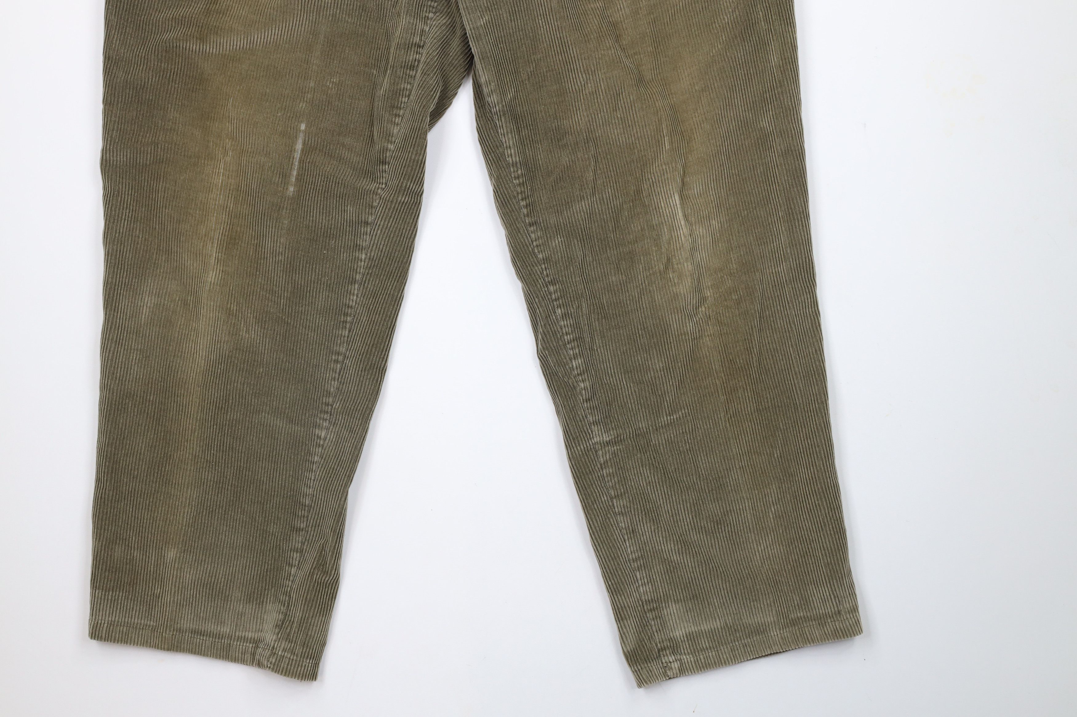 Vintage Vintage 90s Streetwear Wide Leg Corduroy Chino Pants Green Size US 40 / EU 56 - 4 Thumbnail