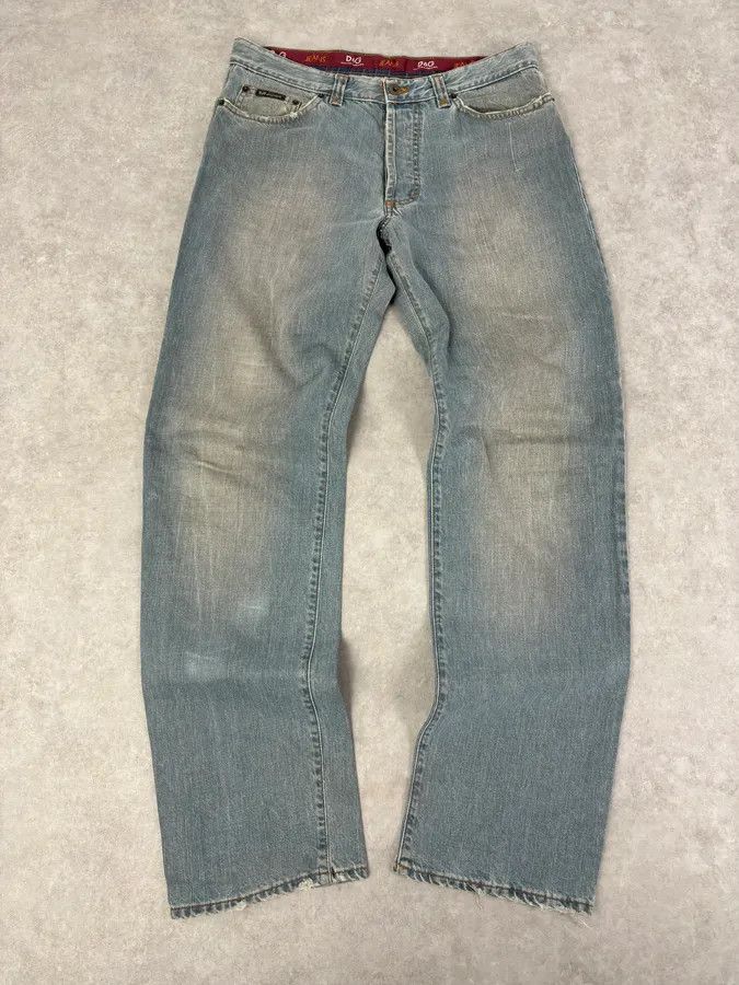 Dolce & Gabbana AW2003 Dolce & Gabbana Light Blue Faded Denim Jeans Size US 32 / EU 48 - 1 Thumbnail