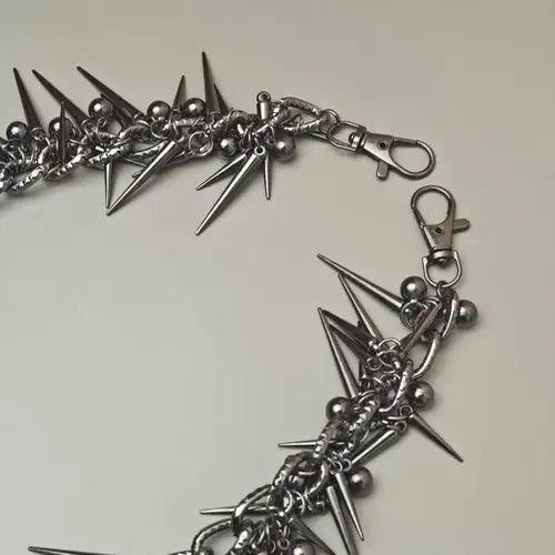 Jewelry Hip Hop Black Gun Plated Rivet Pant Chain Size ONE SIZE - 2 Thumbnail
