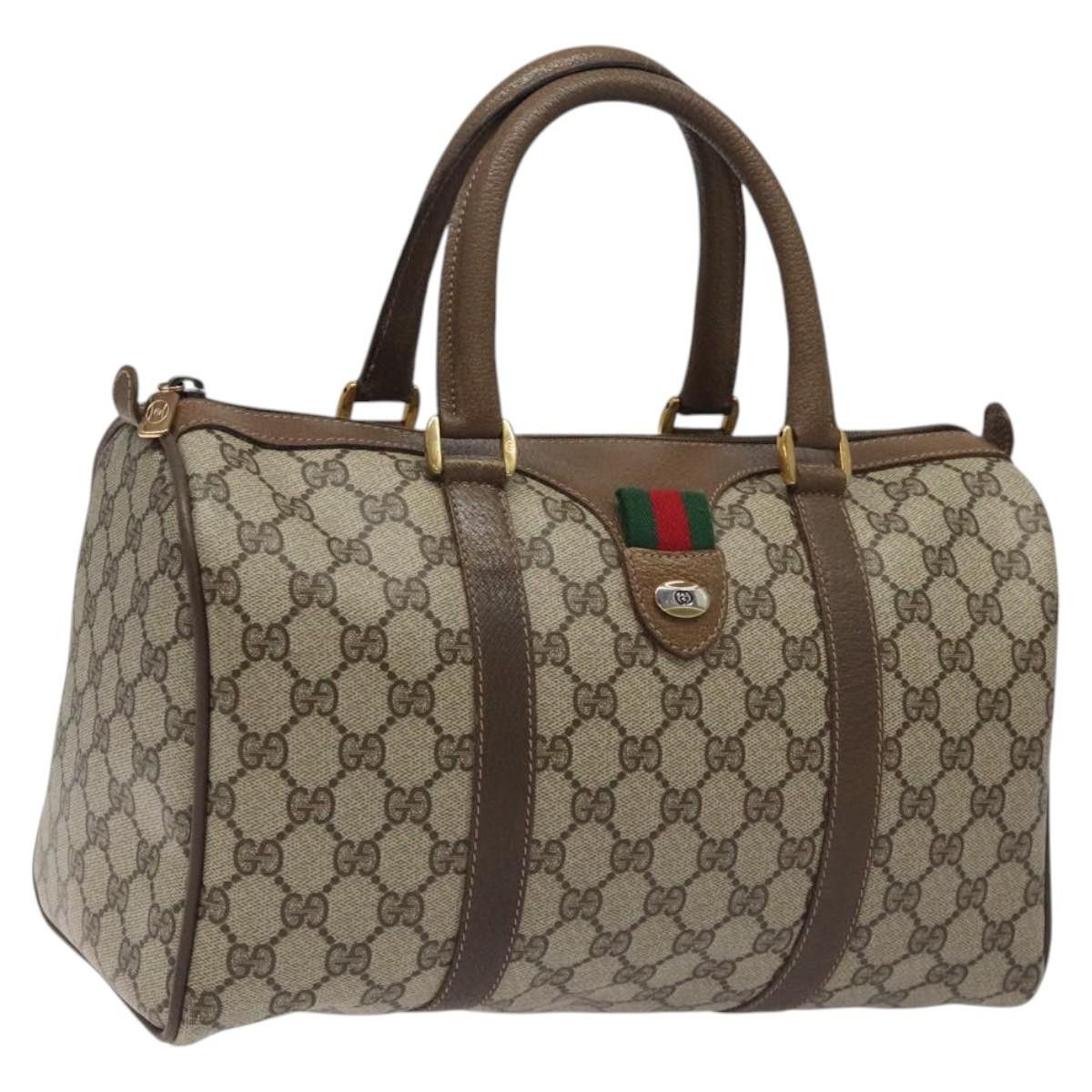 Gucci GUCCI GG Supreme Web Sherry Line Hand Bag Pvc Leather Beige Size ONE SIZE - 1 Thumbnail