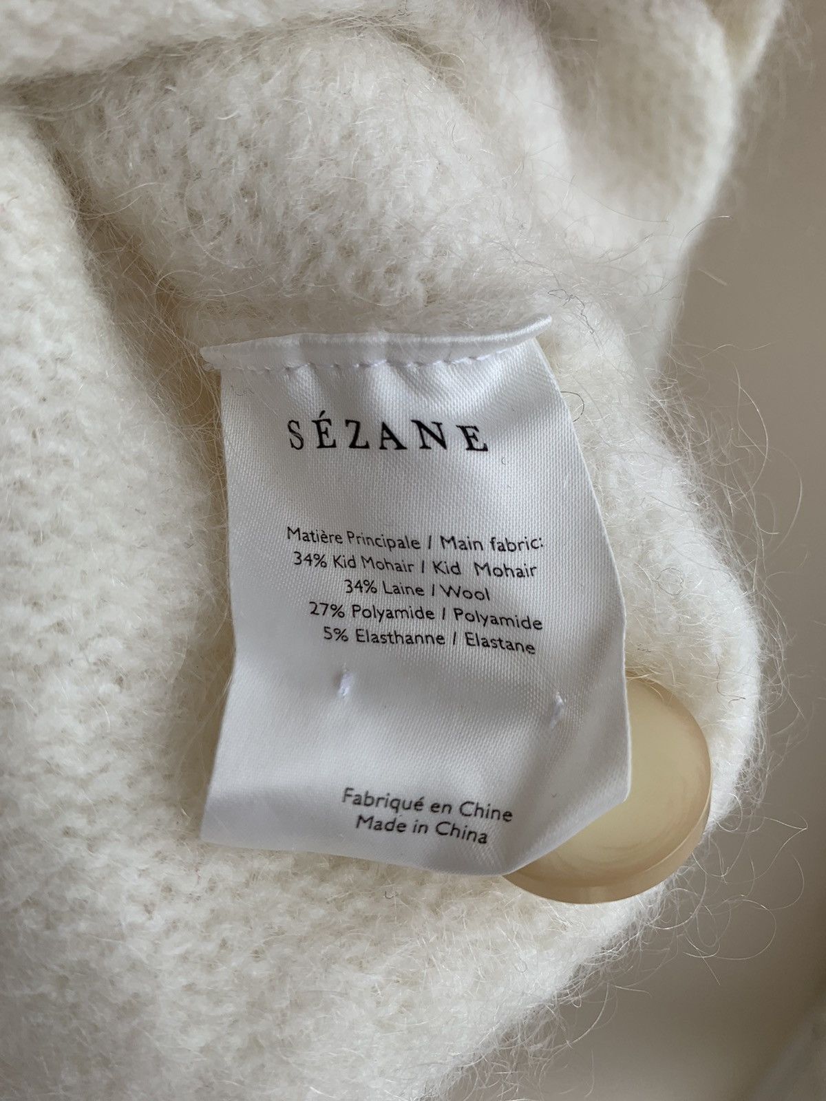 Sezane La Maille Sezane Mia V-Neck Button-Up Mohair Wool Cardigan Size S / US 4 / IT 40 - 12 Thumbnail