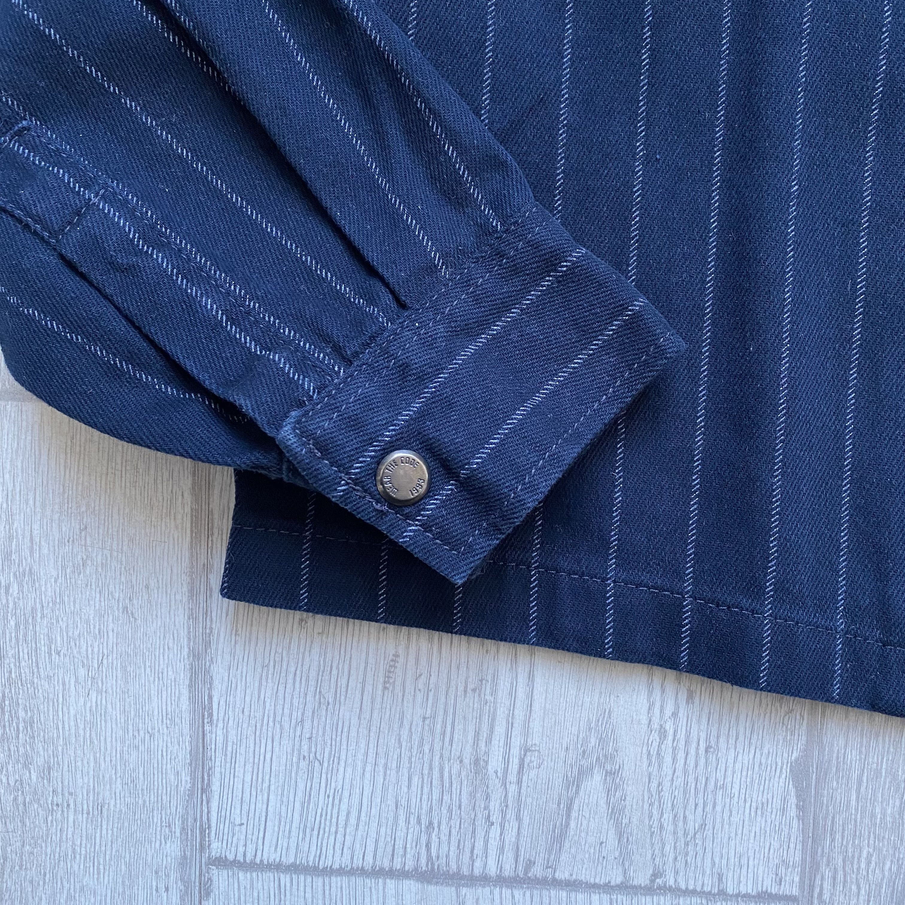 Japanese Brand 🔥Hand Made Japan Striped Jeans Overshrit Jacket INDICODE Size US M / EU 48-50 / 2 - 6 Thumbnail