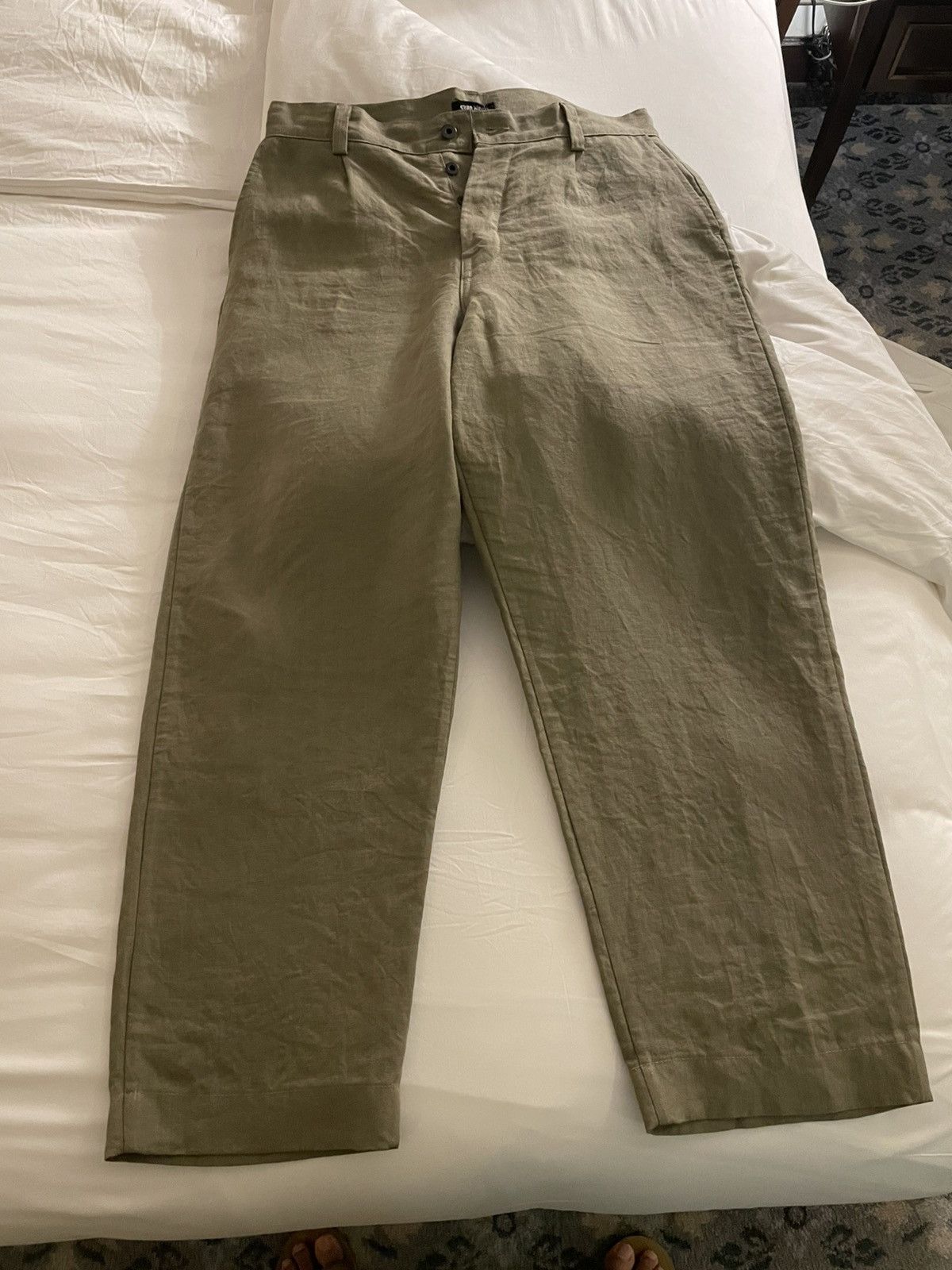 Evan Kinori Single Pleat Linen Trouser Size US 30 / EU 46 - 3 Thumbnail