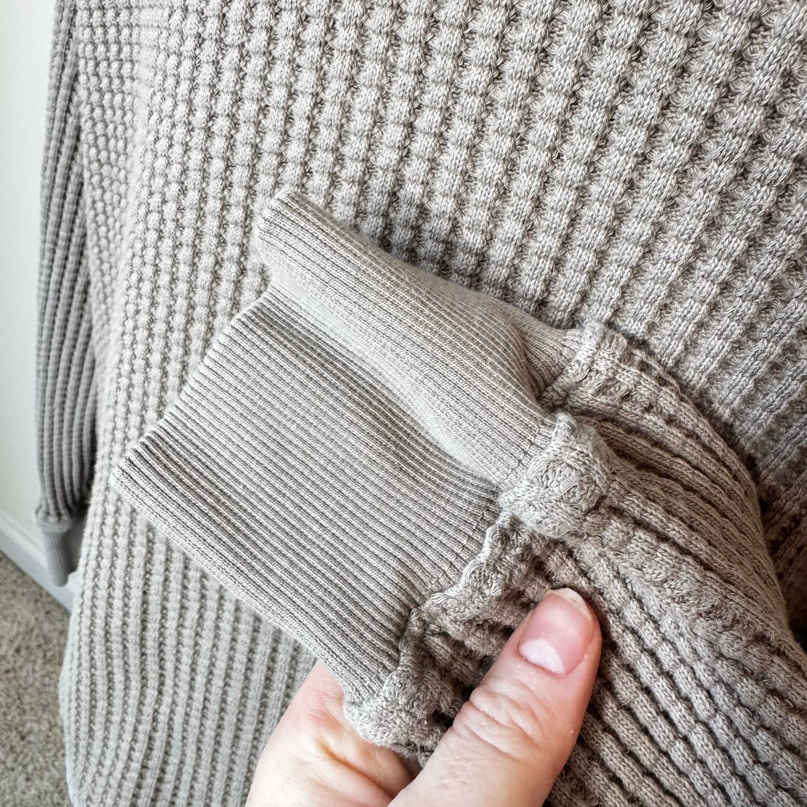 MATE the Label MATE THE LABEL Organic Waffle Long Sleeve Quarter Zip Brick Size M / US 6-8 / IT 42-44 - 5 Thumbnail