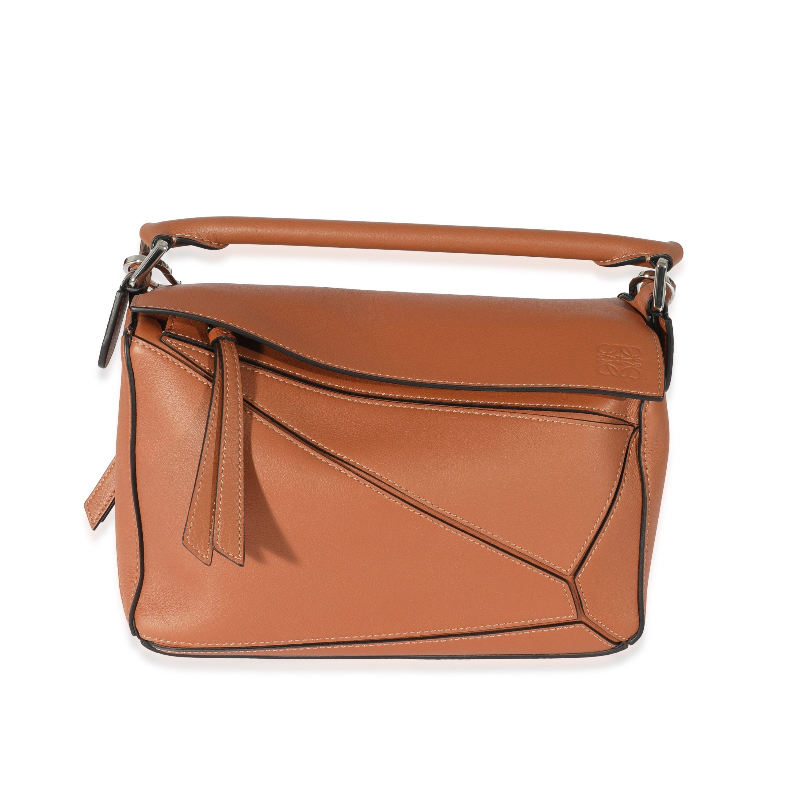 image of Loewe Brown Leather Small Puzzle Bag, Women's