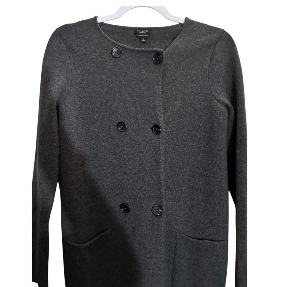 Designer Talbots Merino wool double buttoned down sweater. Large Size L / US 10 / IT 46 - 5 Thumbnail