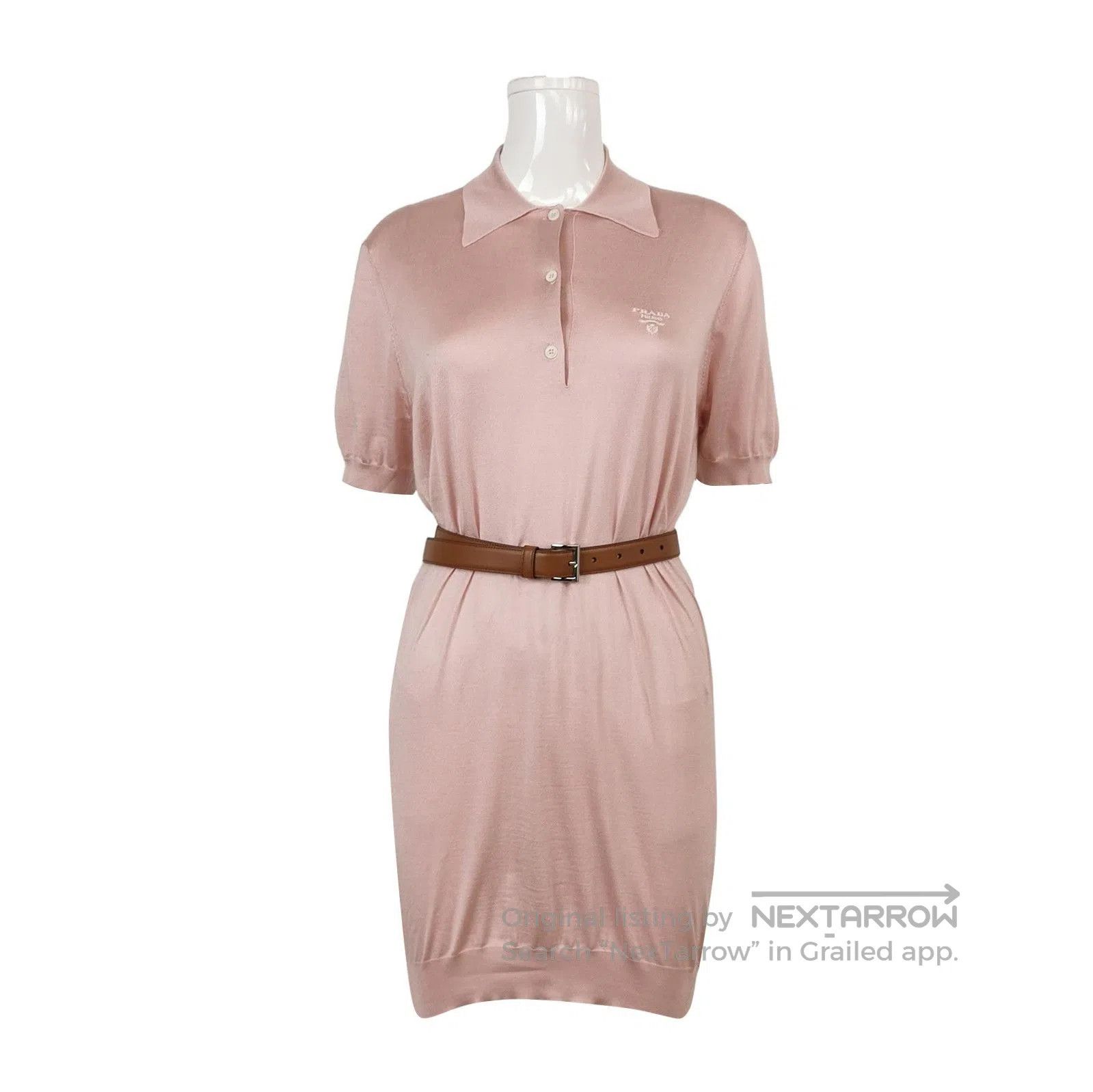 Prada Prada Silk Logo Polo Dress with Belt . Size XXS / US 00 / IT 34 - 1 Thumbnail