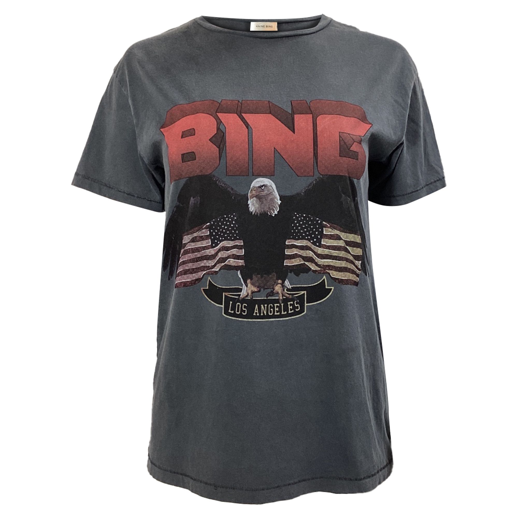 Anine Bing Anine Bing Vintage Logo Print T-shirt in Grey Cotton Size XS / US 0-2 / IT 36-38 - 1 Thumbnail