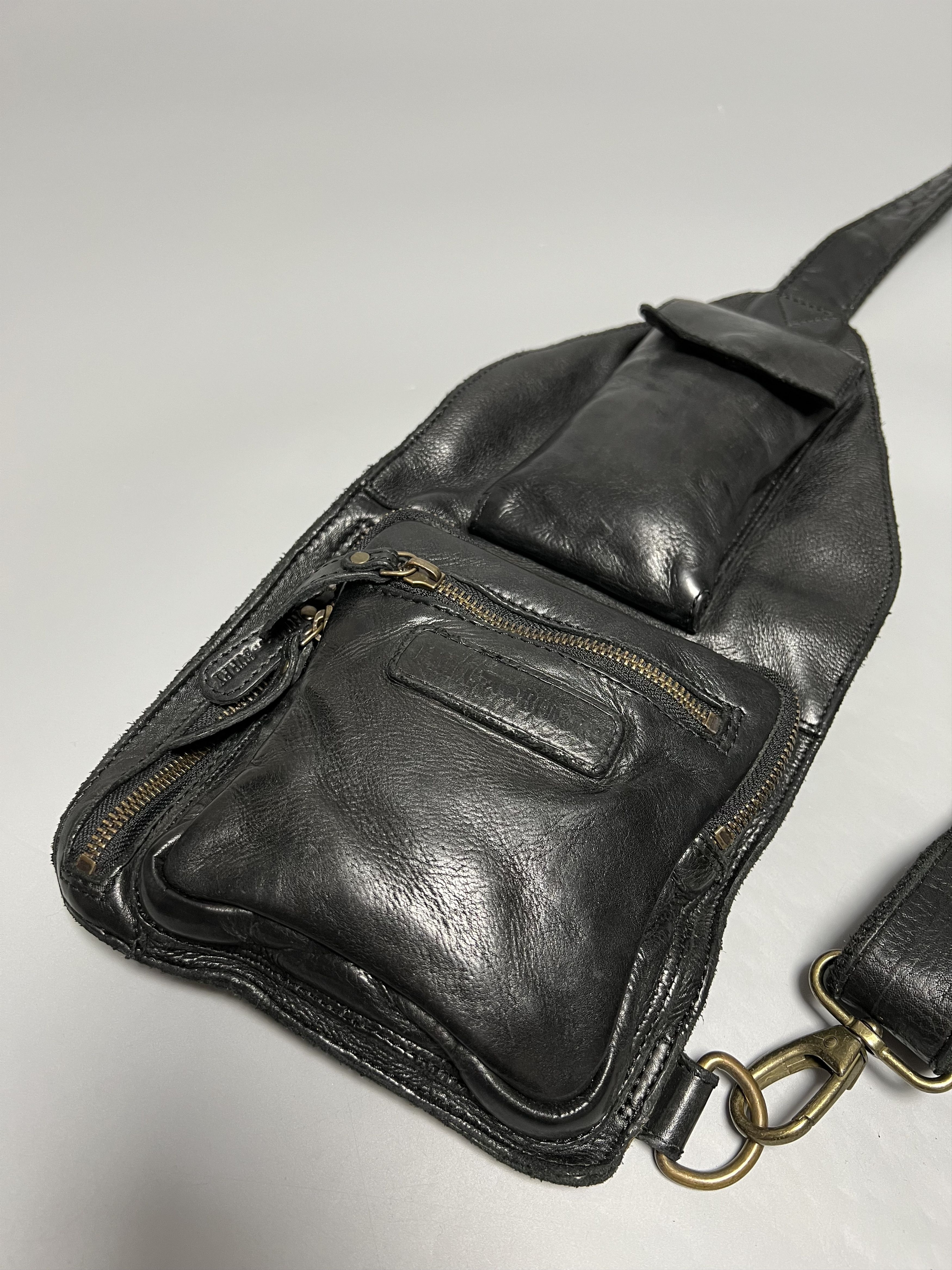Genuine Leather Hill Burry Black Leather Crossbody Bag Size ONE SIZE - 3 Thumbnail