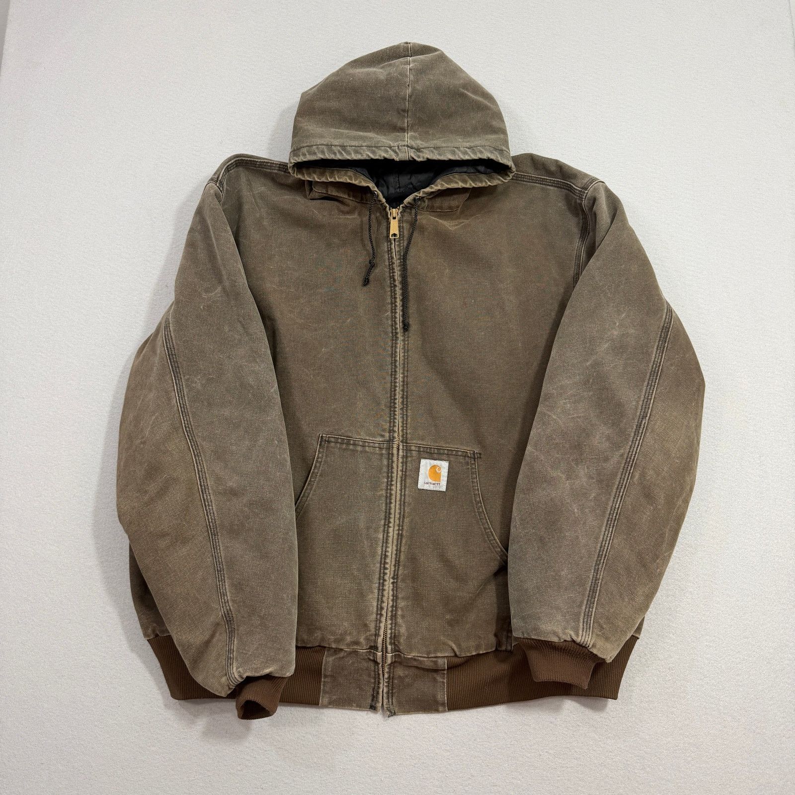 Carhartt Vintage Carhartt Hooded Jacket Extra Large Brown Faded 90s Size US XL / EU 56 / 4 - 1 Thumbnail