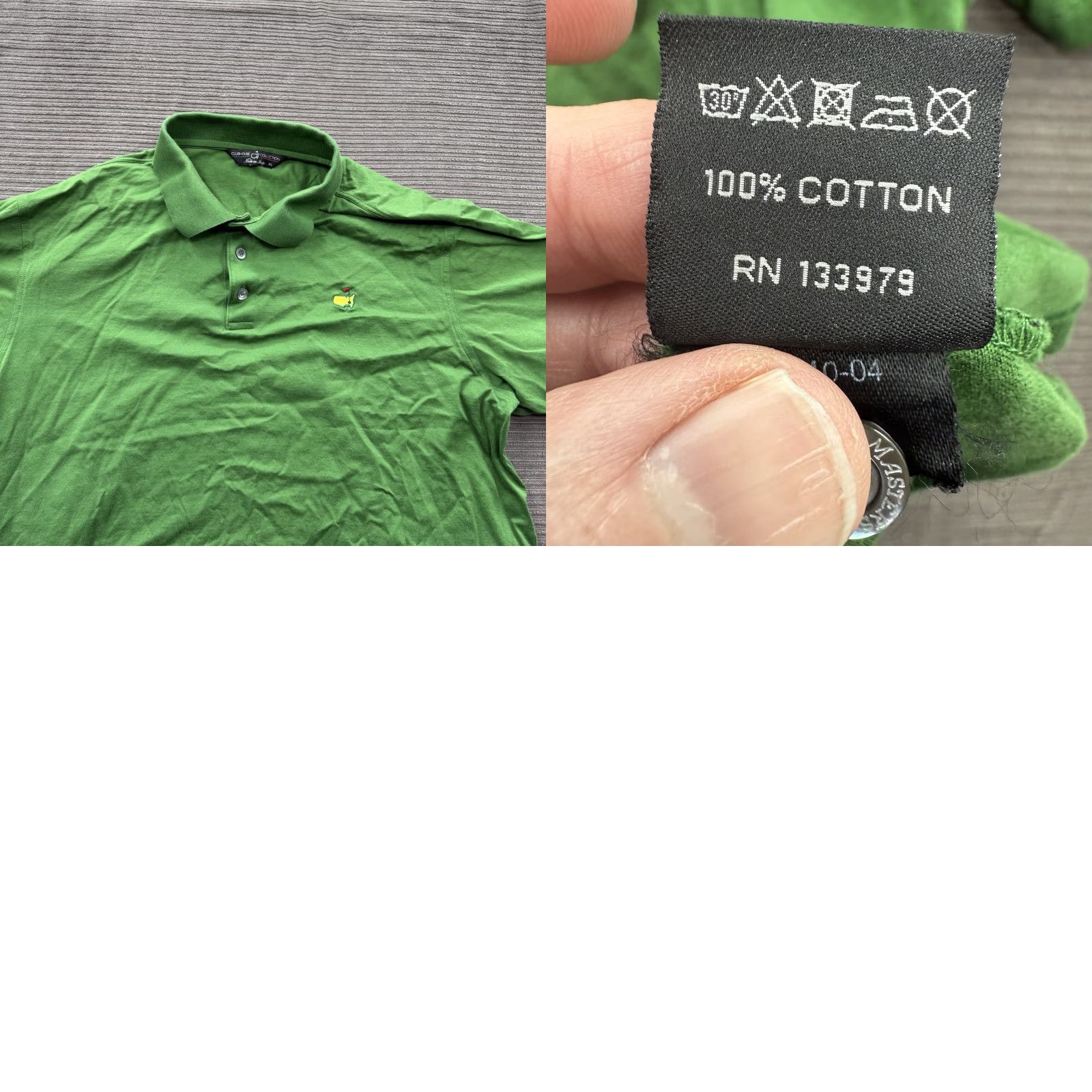 Vintage Clubhouse Collection Masters Polo Shirt Men XL Cotton Green Golfing Preppy Polo Shirt Golf Sports Logo Size US XL / EU 56 / 4 - 8 Thumbnail