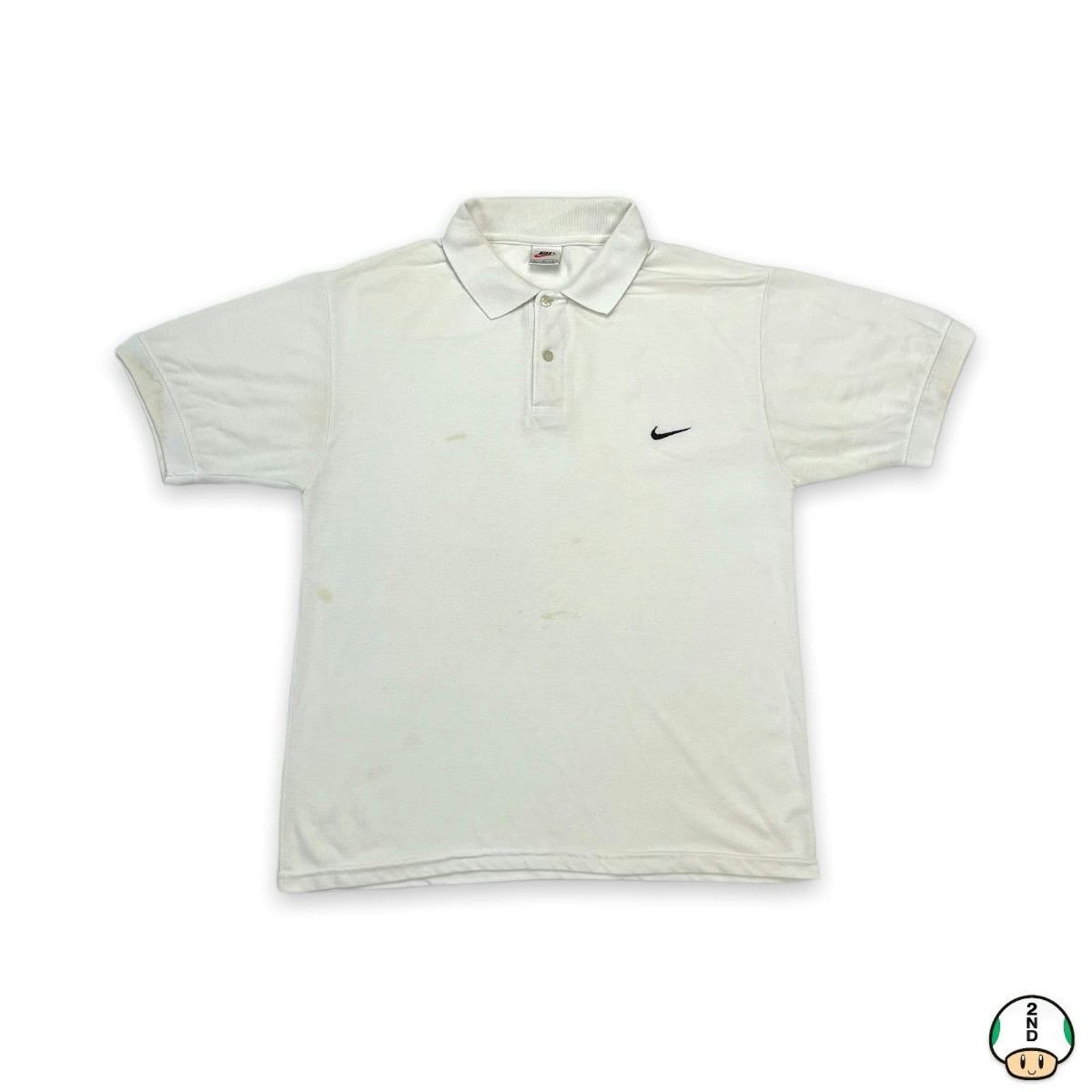 Nike × Vintage Vintage 90s Nike Swoosh Shirt Medium Swoosh Sportswear Polo Size US M / EU 48-50 / 2 - 1 Thumbnail
