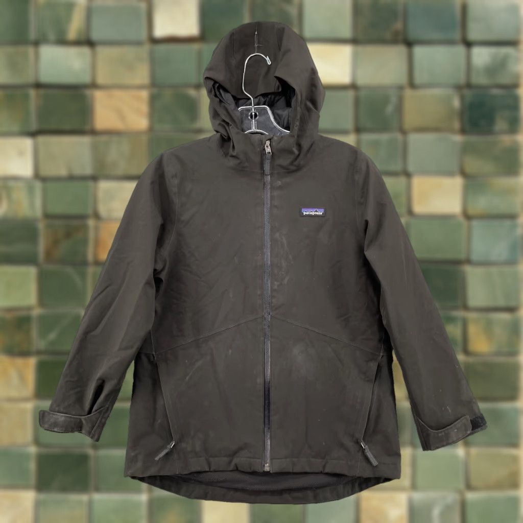 Patagonia H2No Rain Jacket Womens Medium 10 Black Outdoor Camp Hike Weather Gear Shirt Womens Medium Black Outdoor Gear 90s