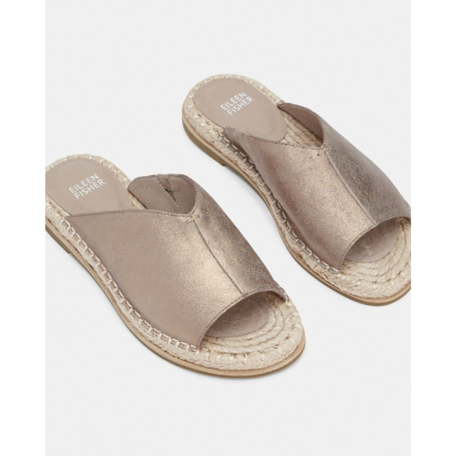 Eileen Fisher EILEEN FISHER Gold Metallic Suede Espadrille Sandal 5.5 Size US 5.5 / IT 35.5 - 9 Thumbnail