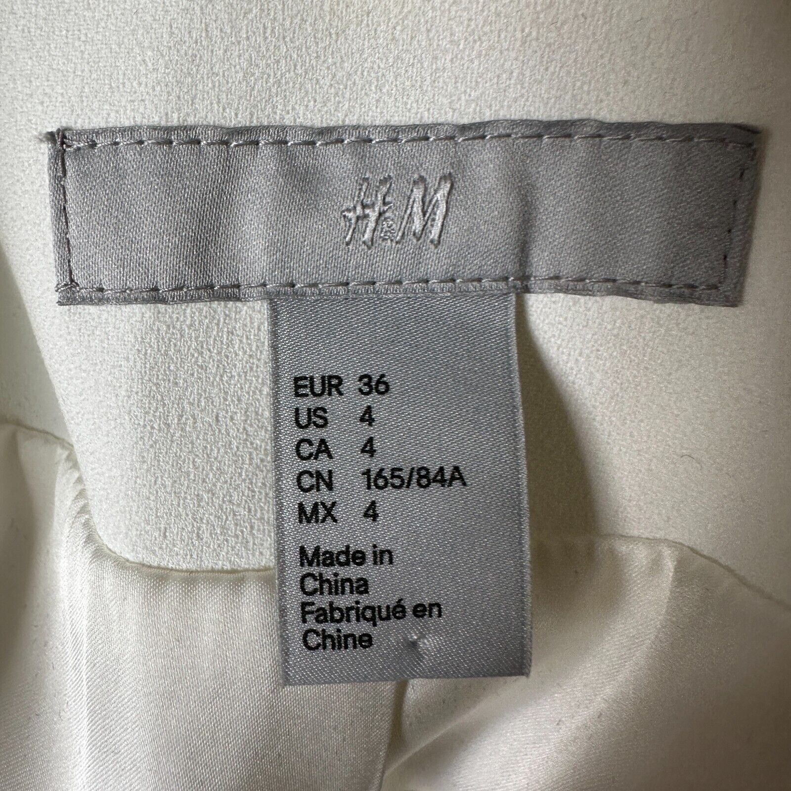 H&M H&M Cream Blazer Jacket Hook & Eye Front 3/4 Ruched Sleeve 4 Size S / US 4 / IT 40 - 8 Thumbnail