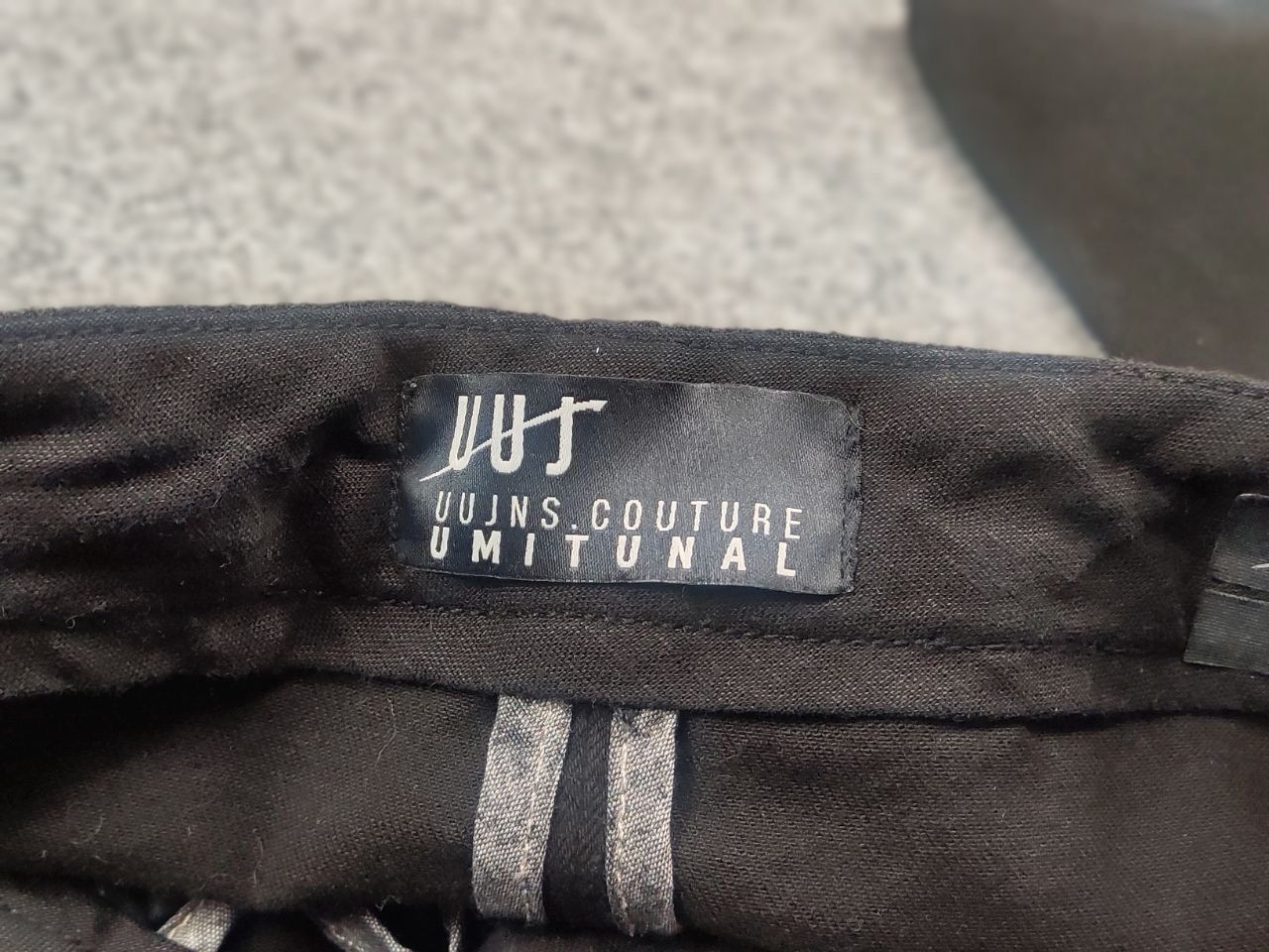 Japanese Brand Umit Unal Couture Black jeans decorative Drop Crotch Pants Size US 31 - 14 Thumbnail