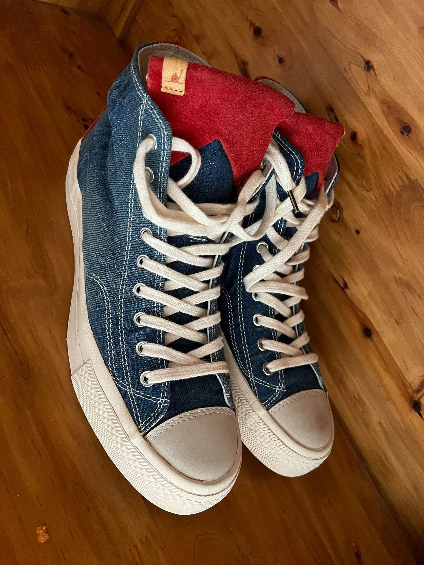 Visvim Visvim Denim Red Tail High-Top Sneakers Size US 9 / EU 42 - 9 Thumbnail