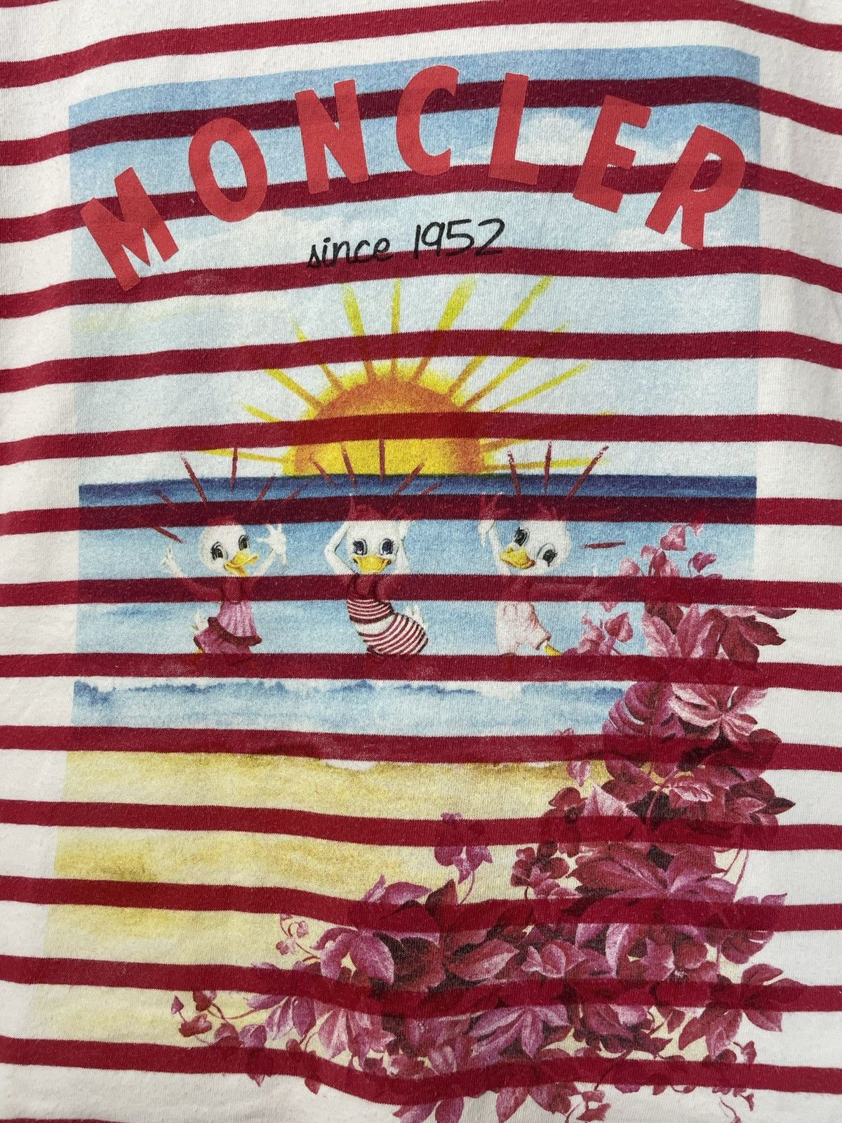 Moncler Moncler Stripes Designer Women Luxury Tee Top Sun Rare Size S / US 4 / IT 40 - 2 Thumbnail
