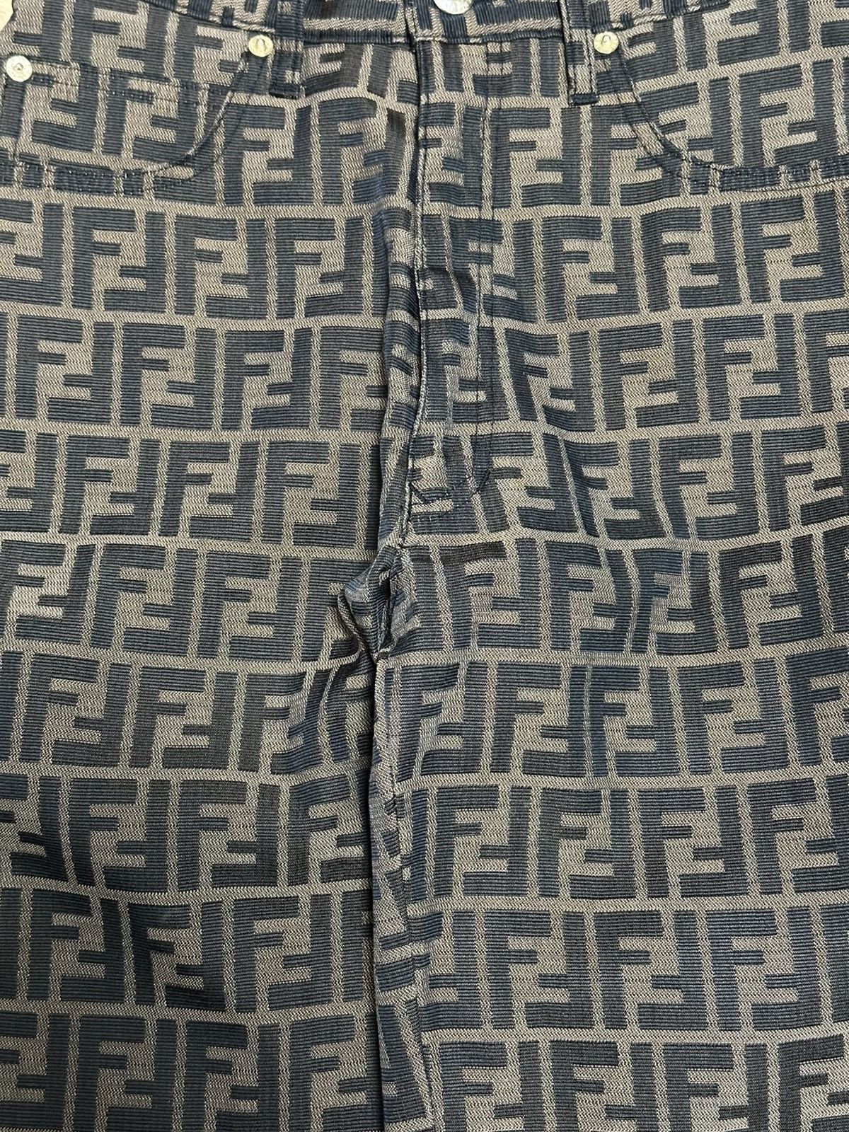 Fendi FENDI Vintage FF Zucca Monogram High Rise Straight Leg Pants Size 28" / US 6 / IT 42 - 4 Thumbnail