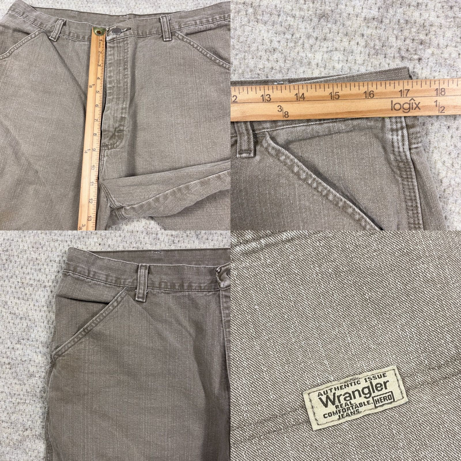 Wrangler VINTAGE Wrangler Shorts Men 34 Bermuda Denim 5-Pocket Relaxed Baggy Jorts Work Wear Tan Brown 90s Grunge Hip Hop Rockabilly Classic Mens Size US 34 / EU 50 - 8 Thumbnail
