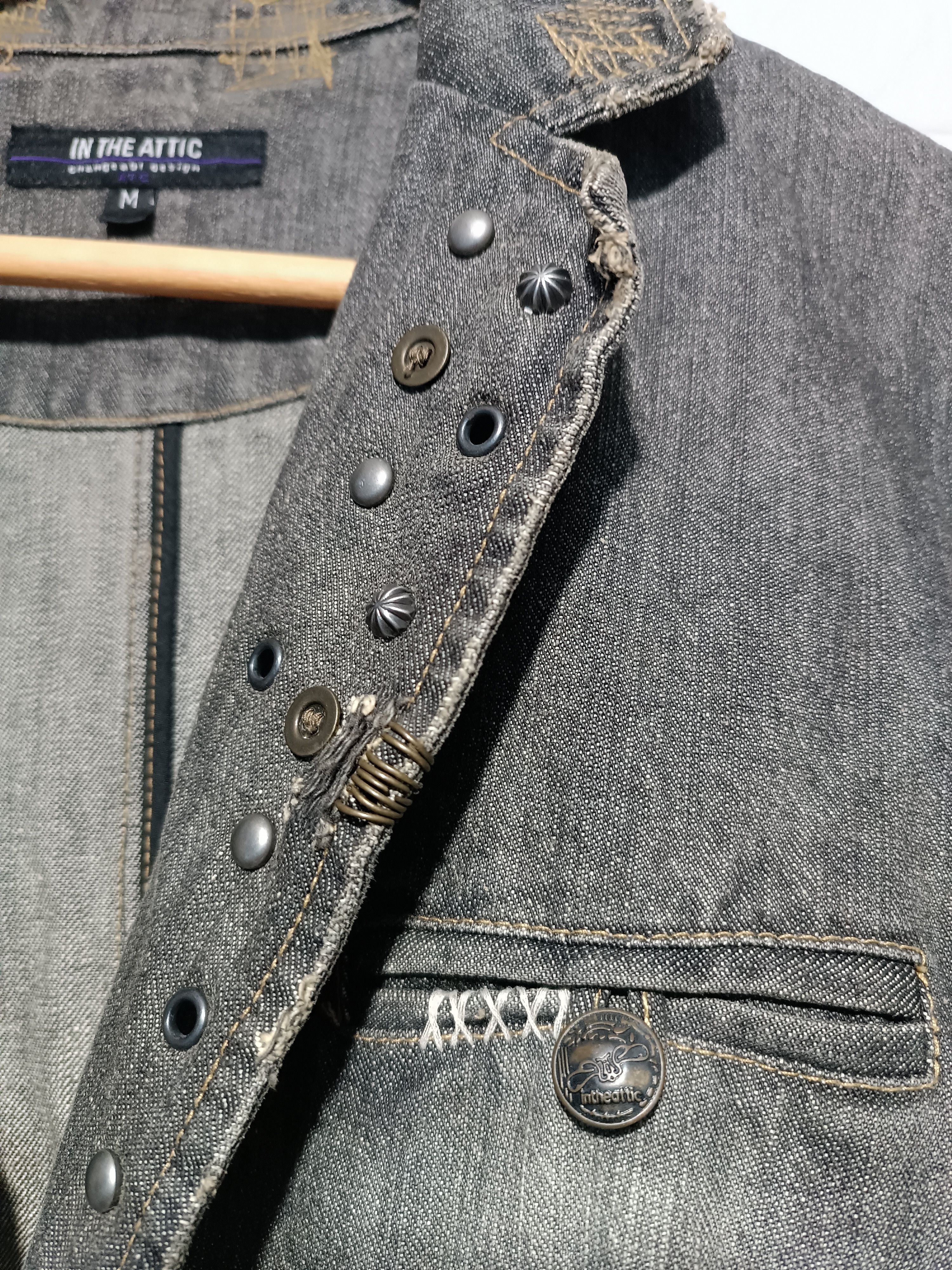 In The Attic In The Attic Distressed Mud Wash Studded Size US M / EU 48-50 / 2 - 7 Thumbnail