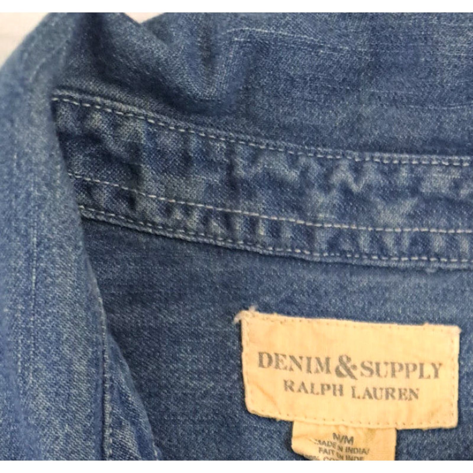 Chaps Chaps Vest Denim Cotton Blue 90s Solid Button Short 25in Long Women M - Casual Workwear Size 32" / US 10 / IT 46 - 3 Thumbnail