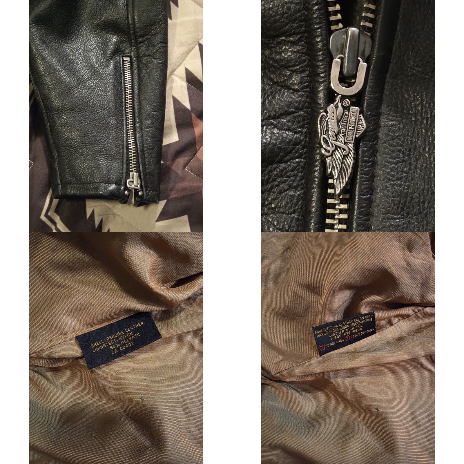 Harley Davidson VINTAGE Harley-Davidson Womens Sierra Rose Embossed Leather Jacket Black Medium Size M / US 6-8 / IT 42-44 - 10 Thumbnail