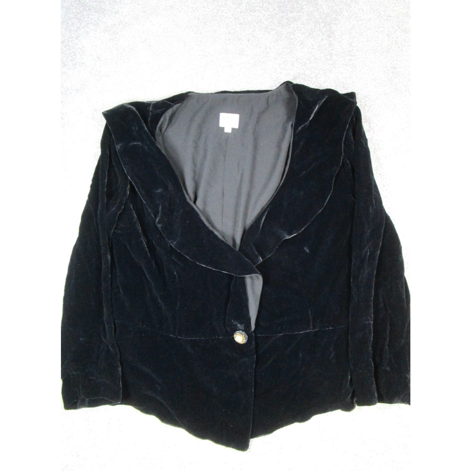 Armani VINTAGE Armani Collezioni Jacket Womens 12 Black Velvet Blazer Size XL / US 12-14 / IT 48-50 - 2 Thumbnail