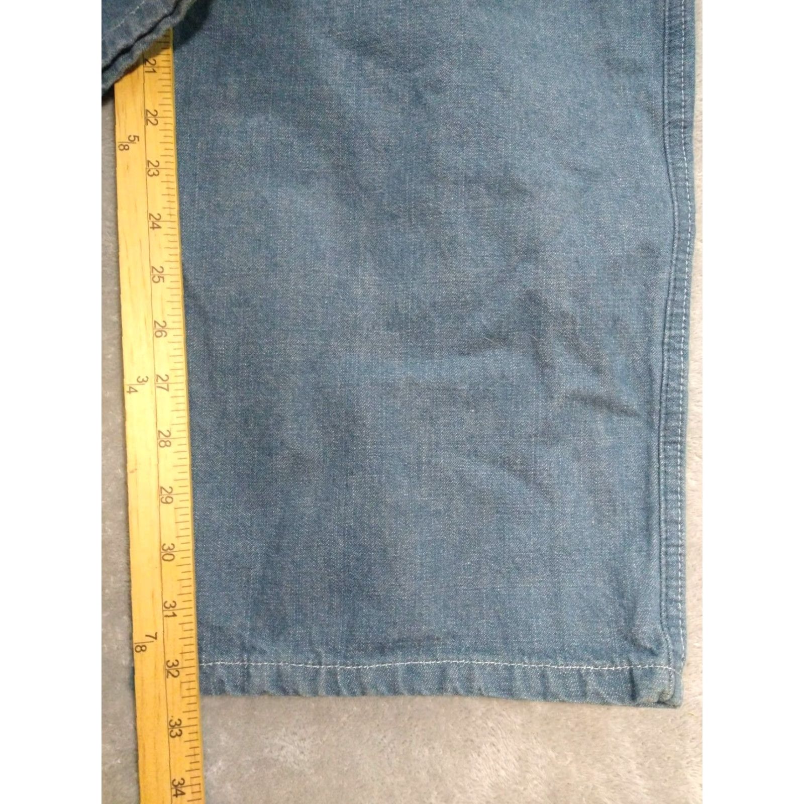 Ralph Lauren VINTAGE Polo Jeans Co. Mens Jeans 38x32 Blue Denim Carpenter Baggy Skate 90s Mens 5-Pocket Design Straight Cotton Denim Rise High Size US M / EU 48-50 / 2 - 5 Thumbnail