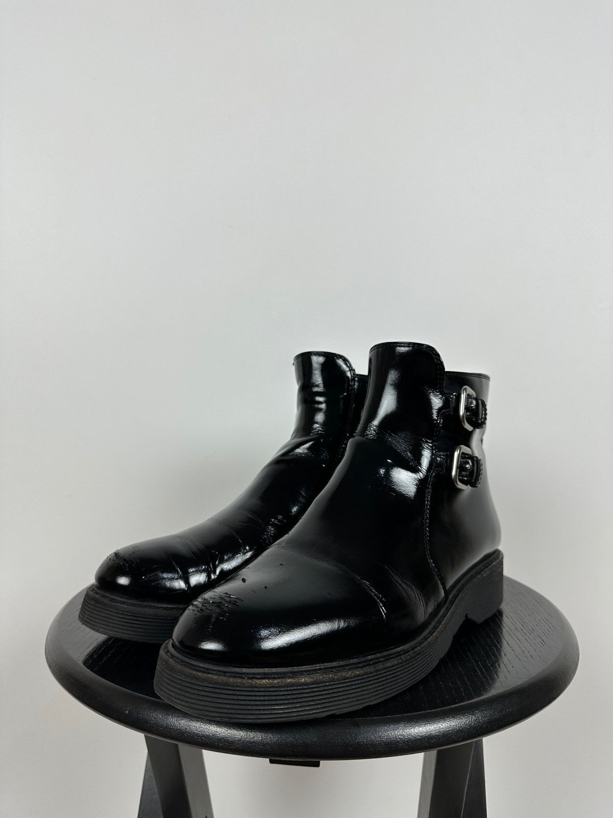 Prada Women’s Prada Black Patent Leather Ankle Boots Size US 9.5 / IT 39.5 - 7 Thumbnail
