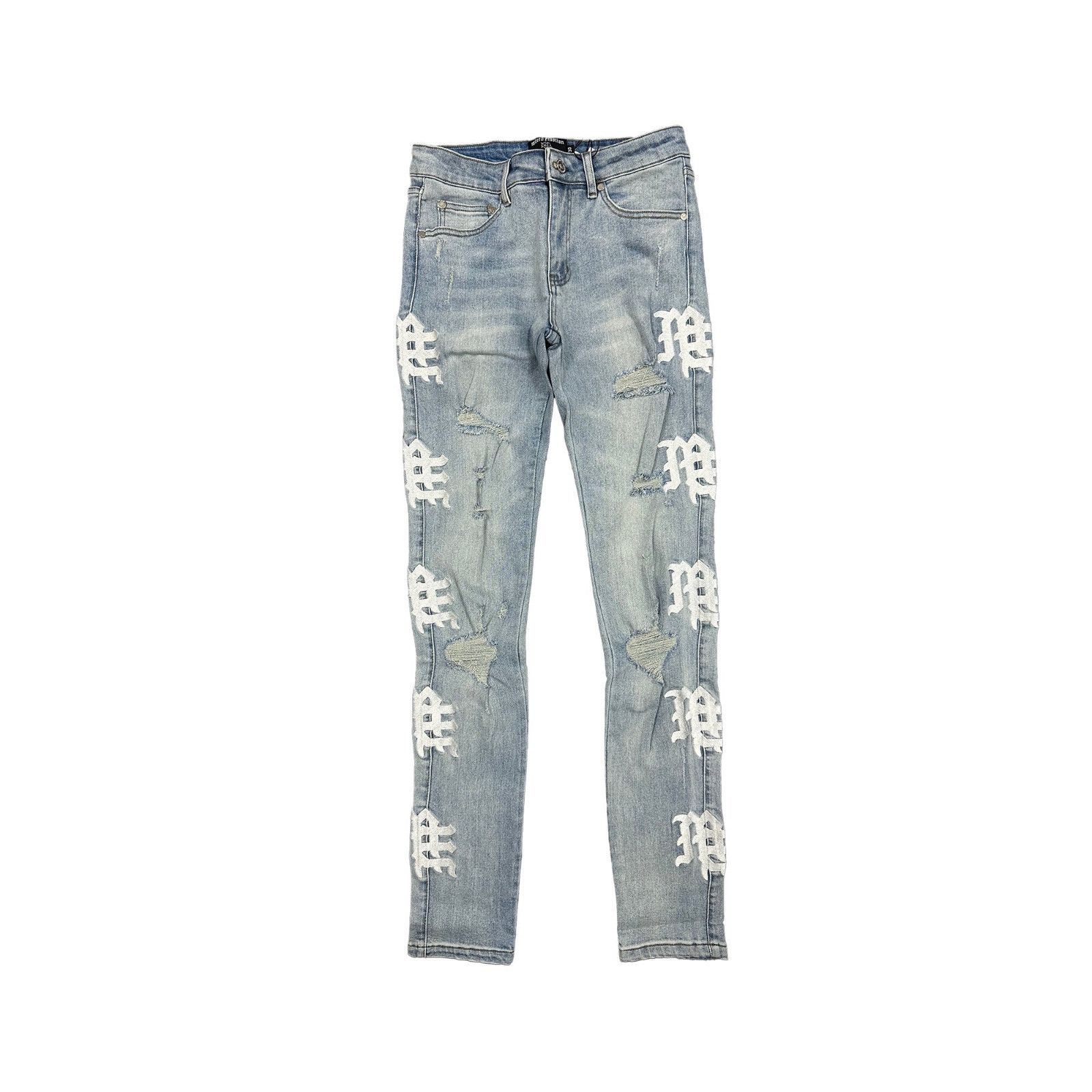 Other Mixed Emotions 'Sea' Light Wash & White Jeans Size US 30 / EU 46 - 1 Preview