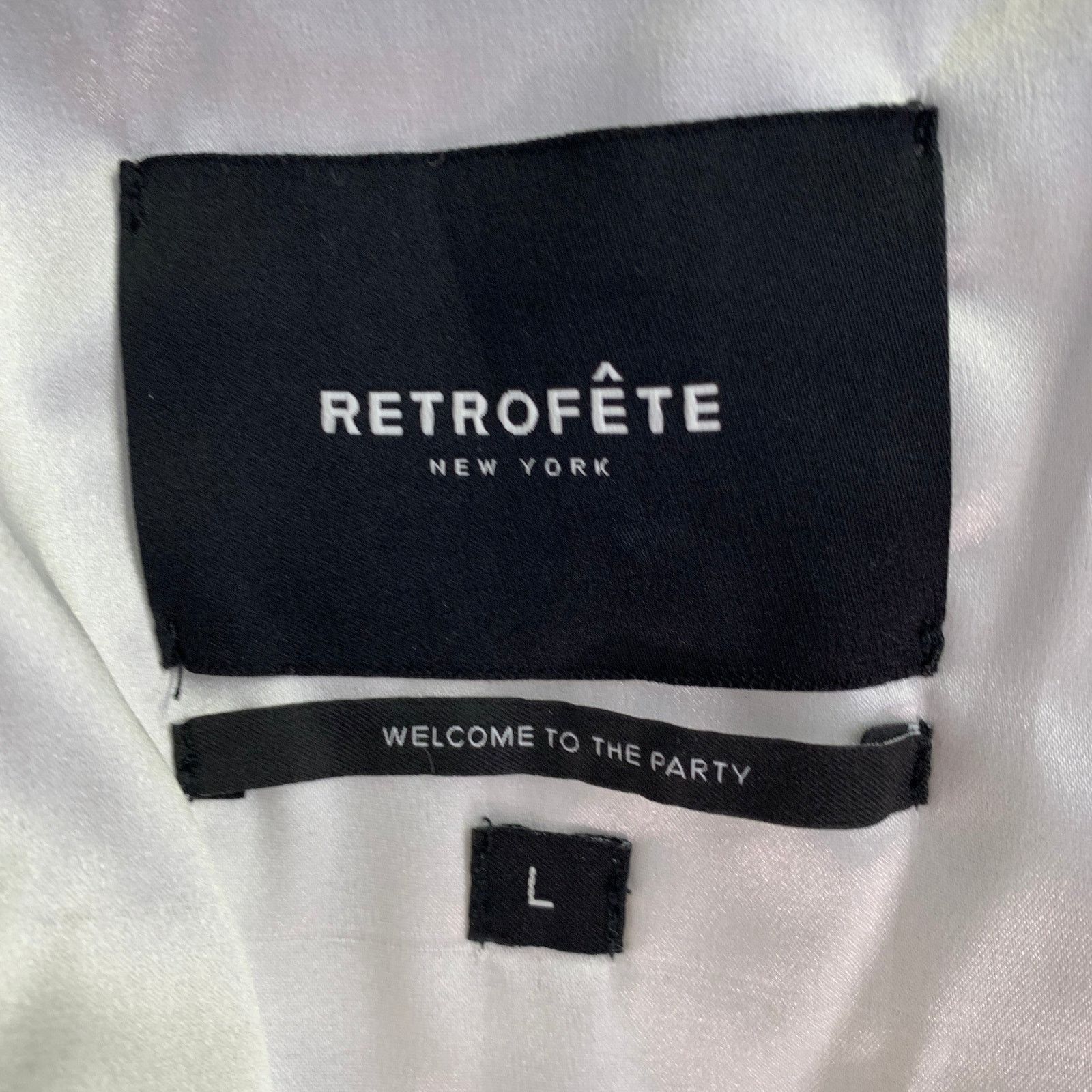 Retrofete L Black White Silver Leather Padded Shoulders Zip Up Jacket Size US L / EU 52-54 / 3 - 4 Thumbnail