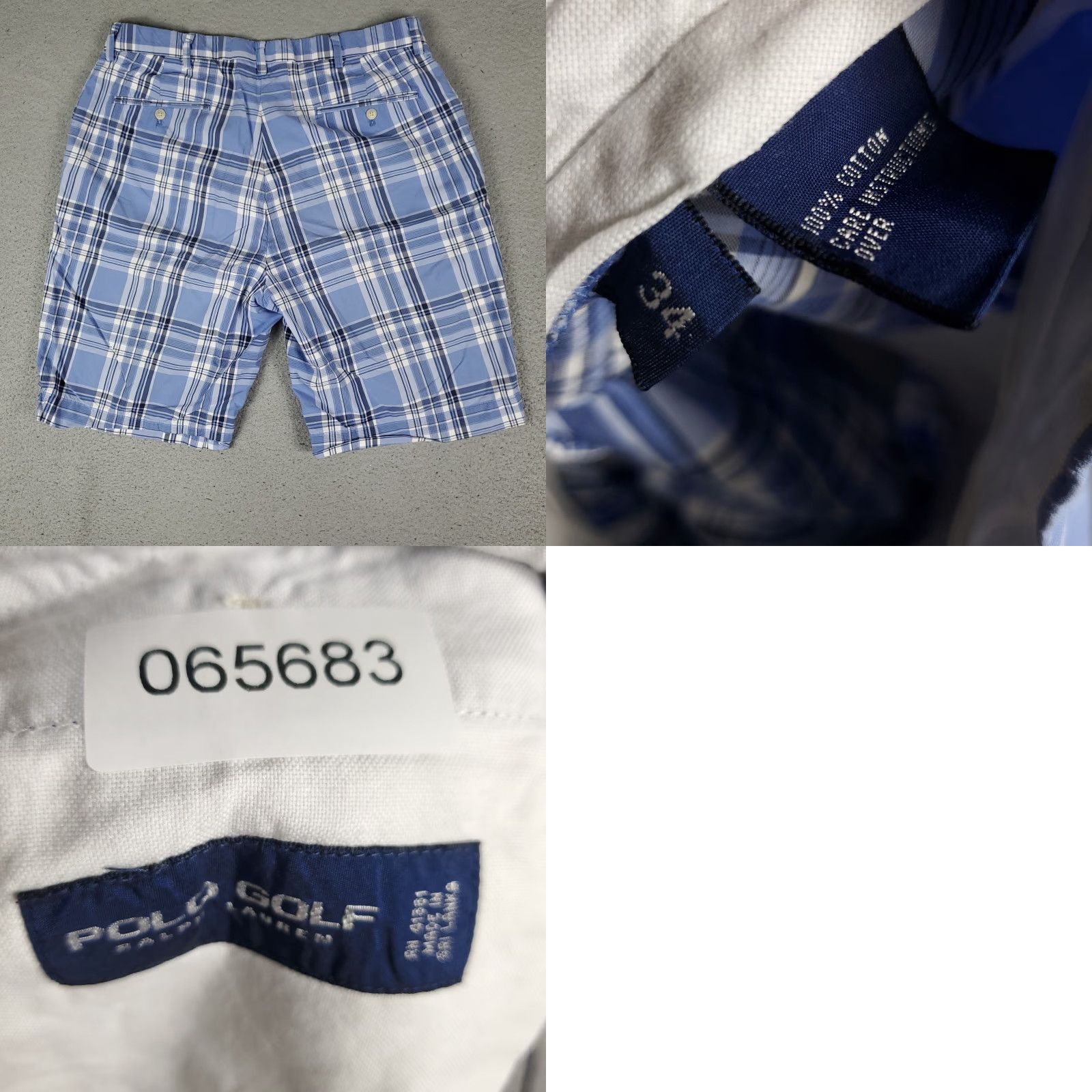 Ralph Lauren Ralph Lauren Shorts Mens Size 34 Blue White Plaid Casual Flat Front Chino Pants Shirt? Size US 34 / EU 50 - 8 Thumbnail