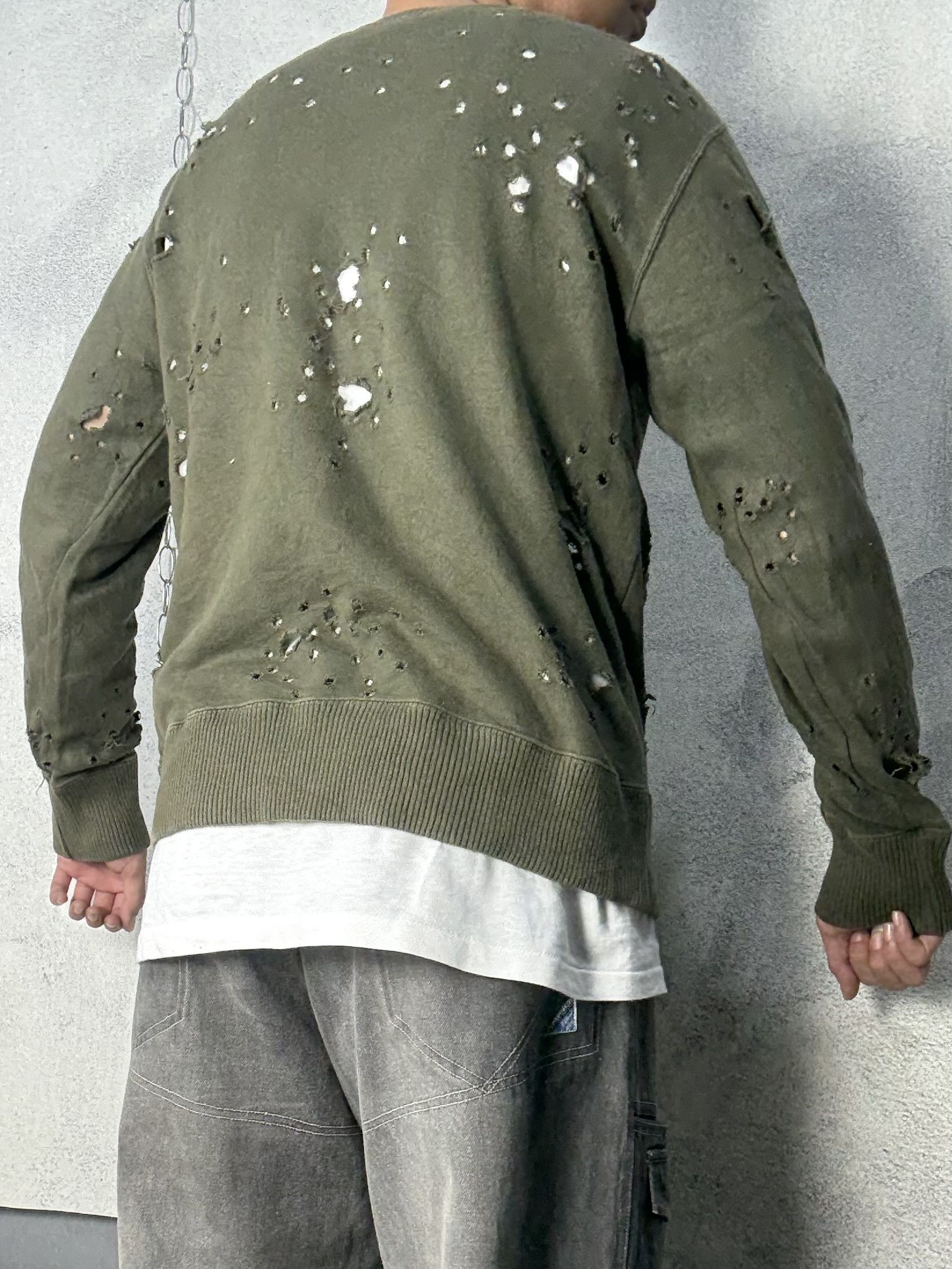 Japanese Brand Burden Distressed Destroyed Grunge Sweatshirt Crewneck Size US M / EU 48-50 / 2 - 3 Thumbnail