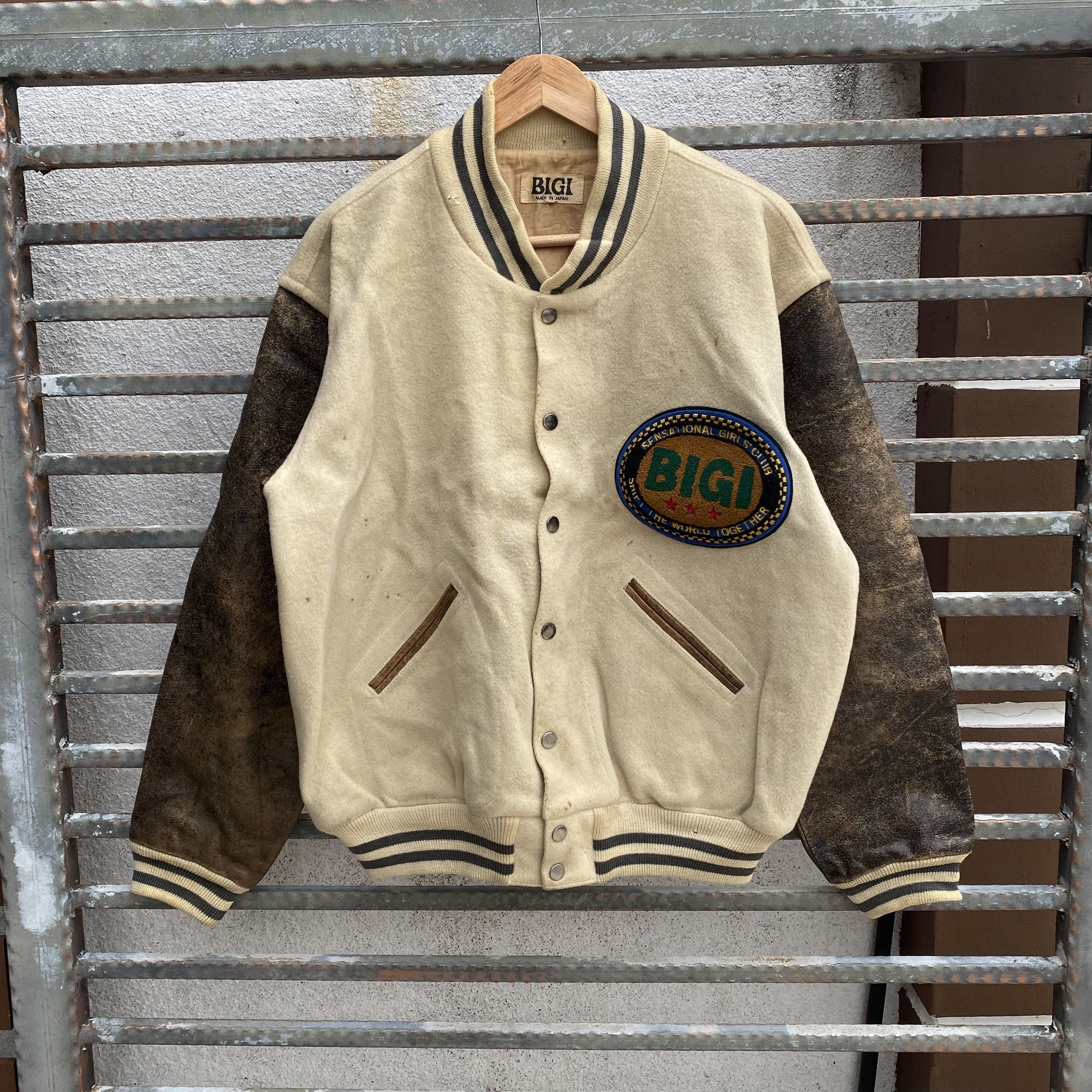 BIGI 80s Bigi Aerodrome Tokyo Varsity Sleeve Leather Size US L / EU 52-54 / 3 - 2 Thumbnail