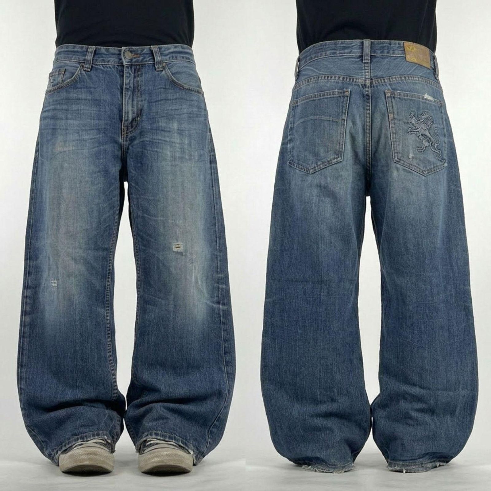 JNCO × Southpole × Vintage Southpole Faded Y2K Baggy Jeans Wide