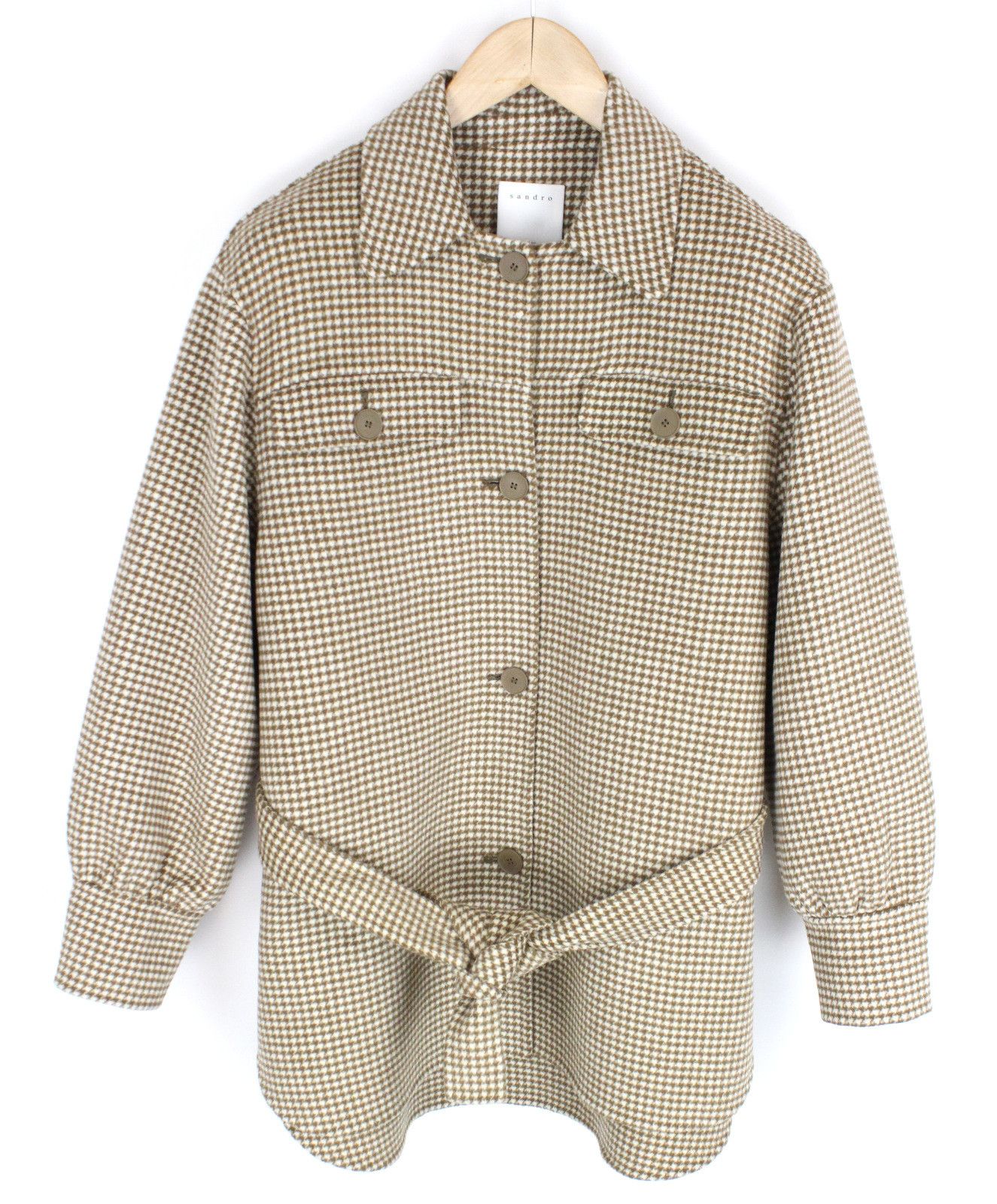 Sandro SANDRO Coat Womens (EU) 36 Wool Blend Oversize Shirt Type Size S / US 4 / IT 40 - 4 Thumbnail