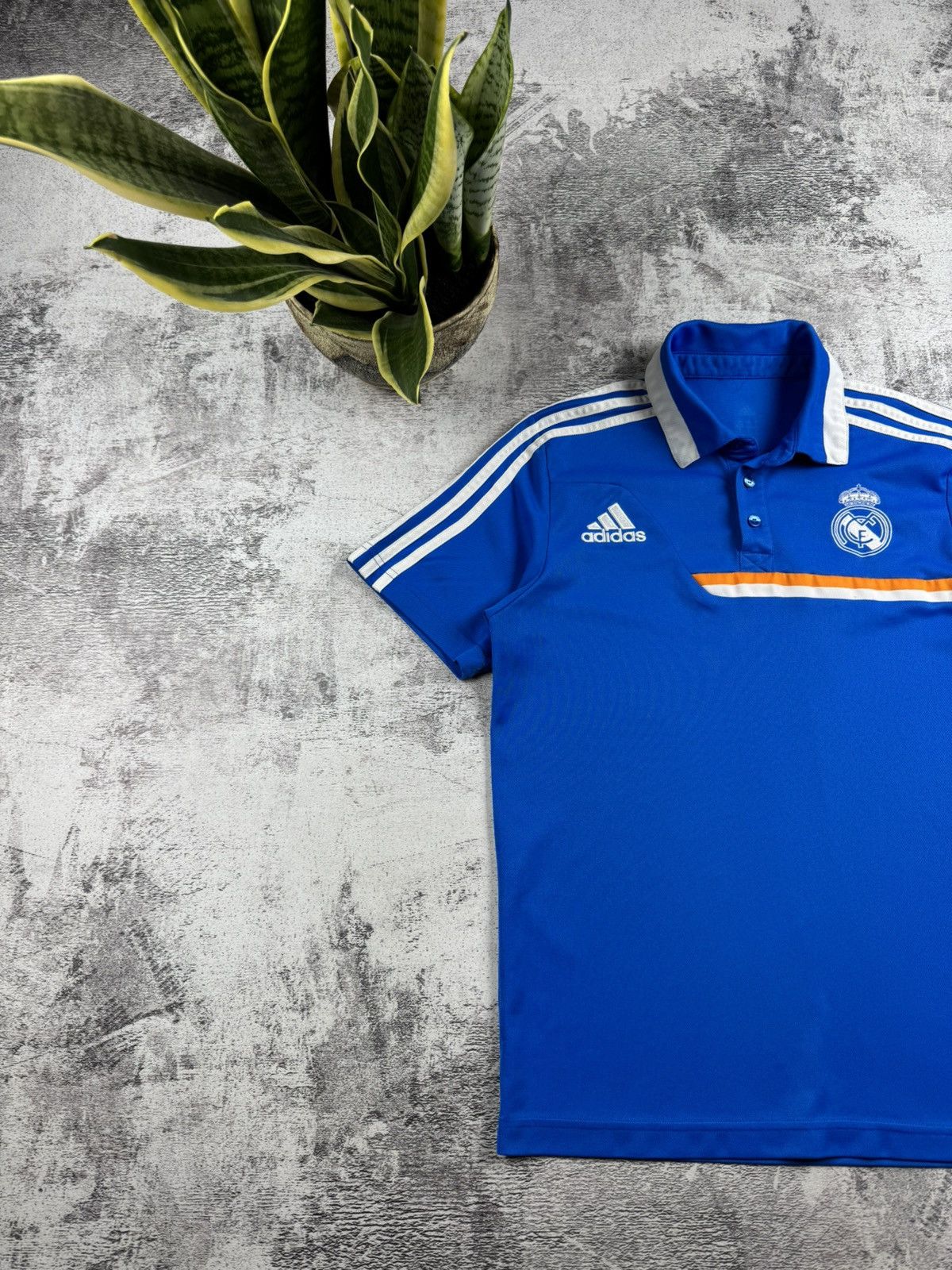Adidas Real Madrid Training Men 2013 2014 Adidas Blue Soccer Football Shirt Jersey Polo Size US S / EU 44-46 / 1 - 2 Thumbnail