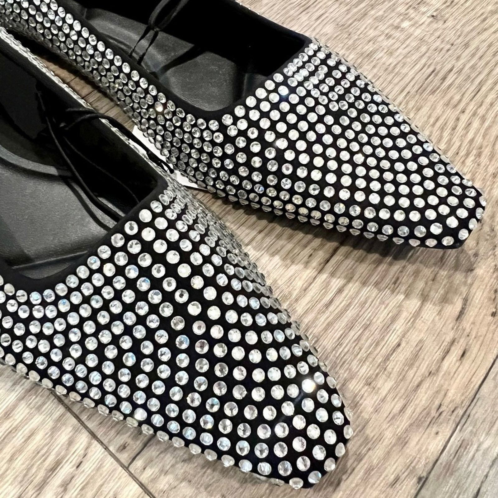 Zara Zara Rhinestone Pointed Toe Flats Sparkle Ballet Flats Size US 8 / IT 38 - 10 Thumbnail