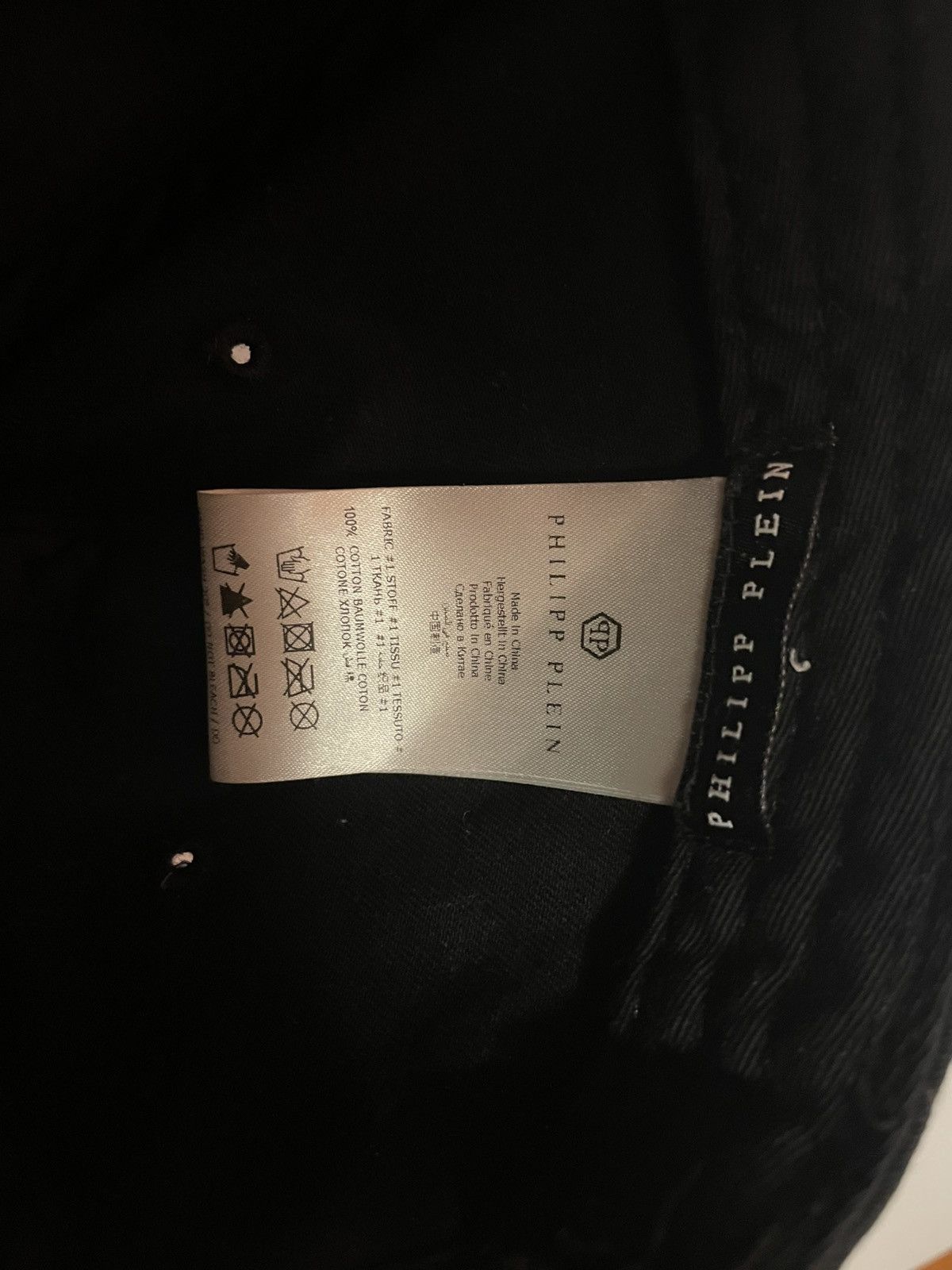 Phillip Plein “PLEIN LXVIII” baseball cap black distressed