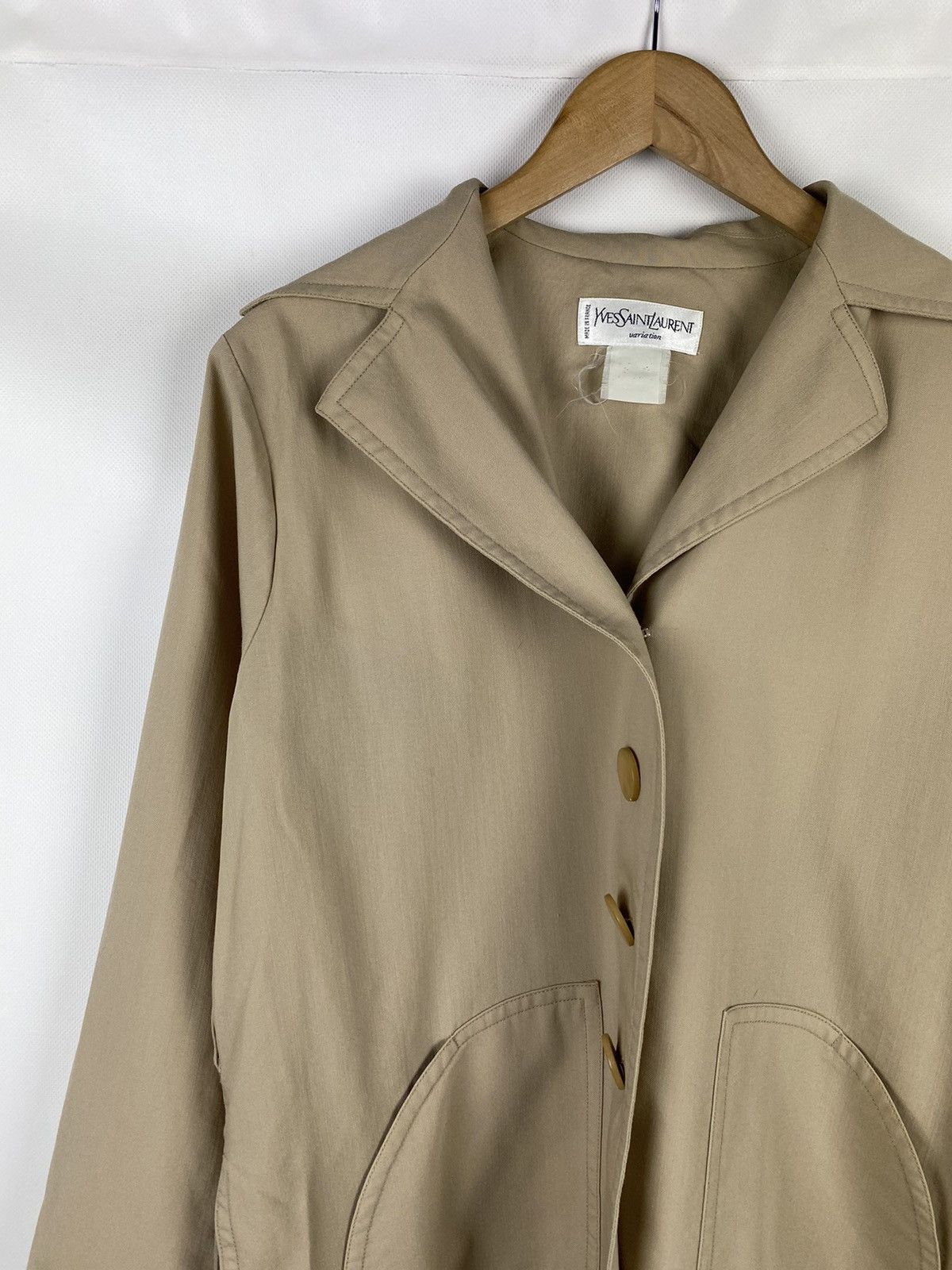 Vintage × Yves Saint Laurent Vintage Yves Saint Lauren YSL wool belted blazer jacket Size M / US 6-8 / IT 42-44 - 4 Thumbnail